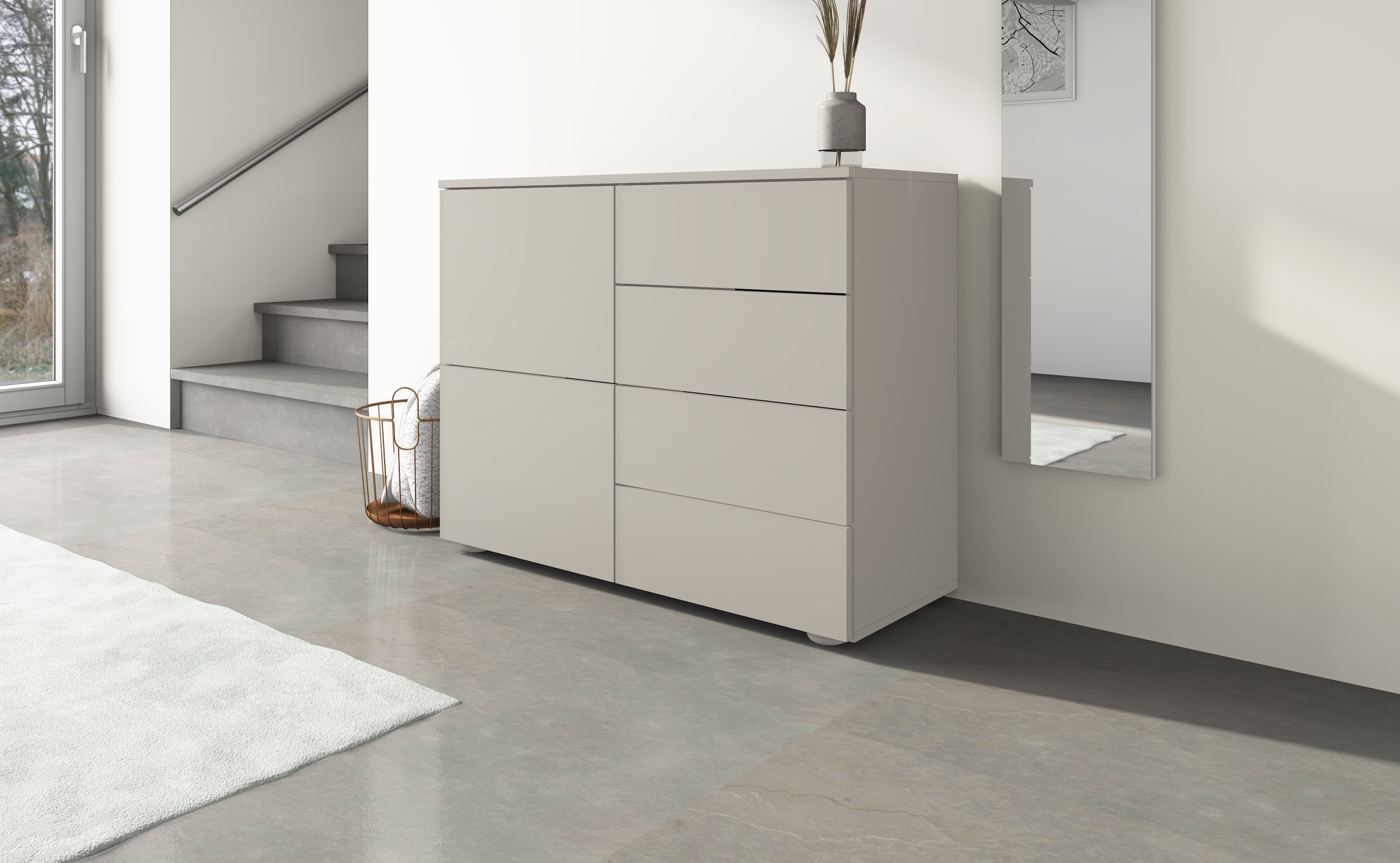 borchardt Möbel Kommode »Rova, Sideboard Breite 93 cm« Push-To-Open, verstellbare Einlegeböden, viel Stauraum, Breite 93cm