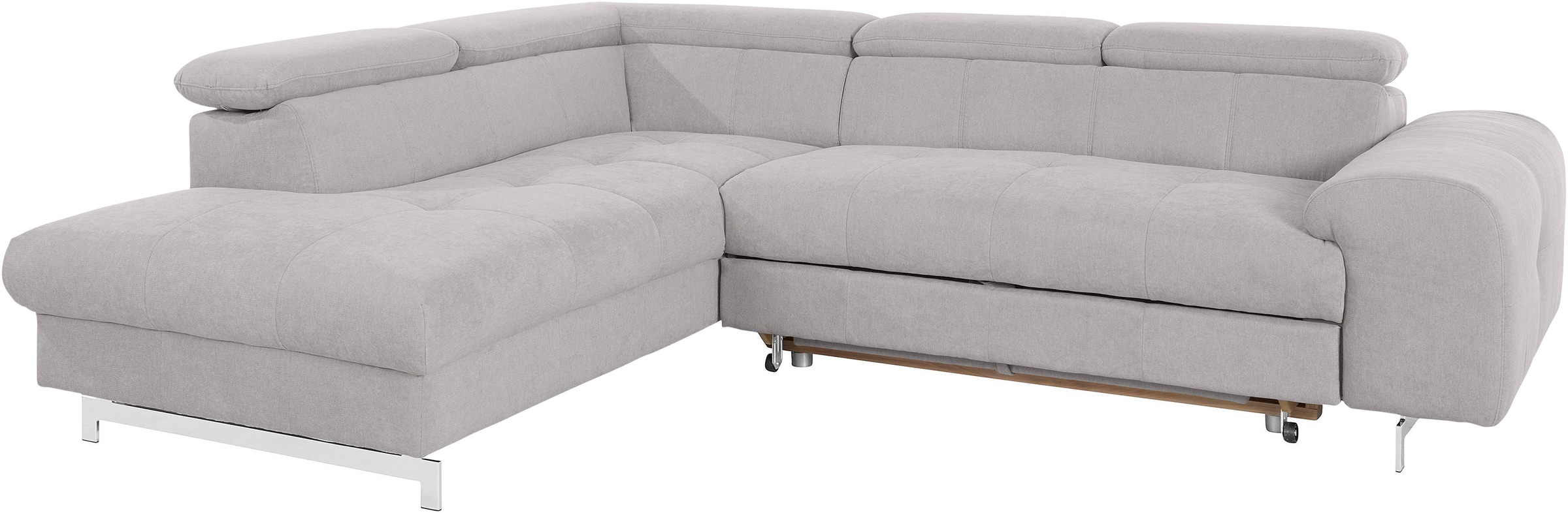 COTTA Ecksofa »Chef L-Form«, mit Kopfteilverstellung, edle Metallkufen, wahlweise mit Bettfunktion
