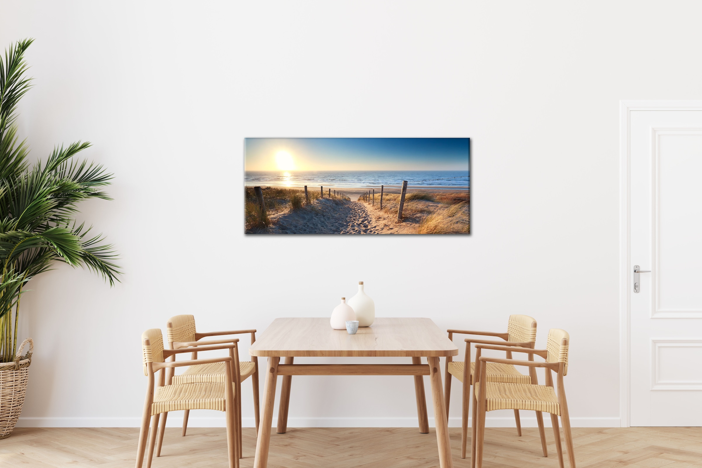 Bönninghoff Leinwandbild, Strand-Strandbilder-Meer-Meer Bilder-Sonnenaufgang-Sonnenaufgang & -untergang-Bilder vom Sonnenuntergang & -aufgang-Natur-Landschaft-Landschaften, (1 St.)