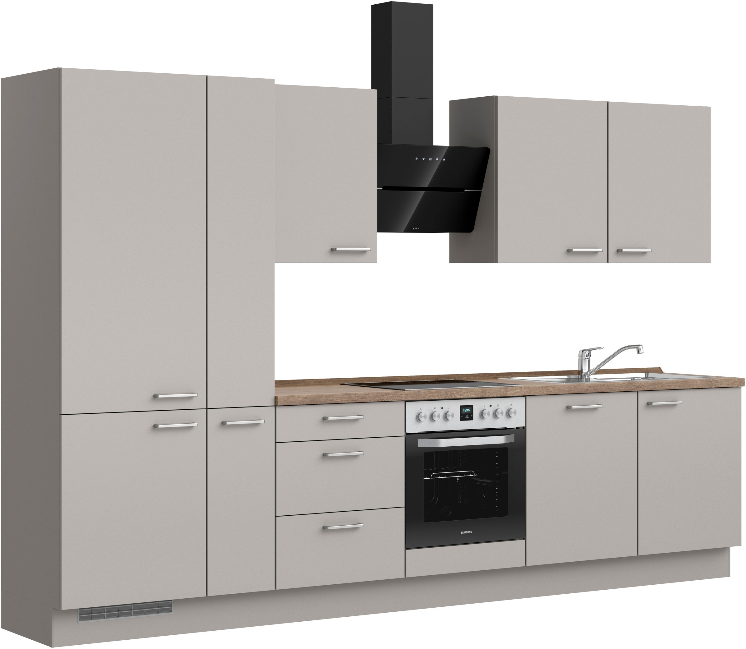 nobilia® Küchenzeile »"Touch II"«, vormontiert, Ausrichtung wählbar, Breite 330 cm, wahlw. mit E-Geräten