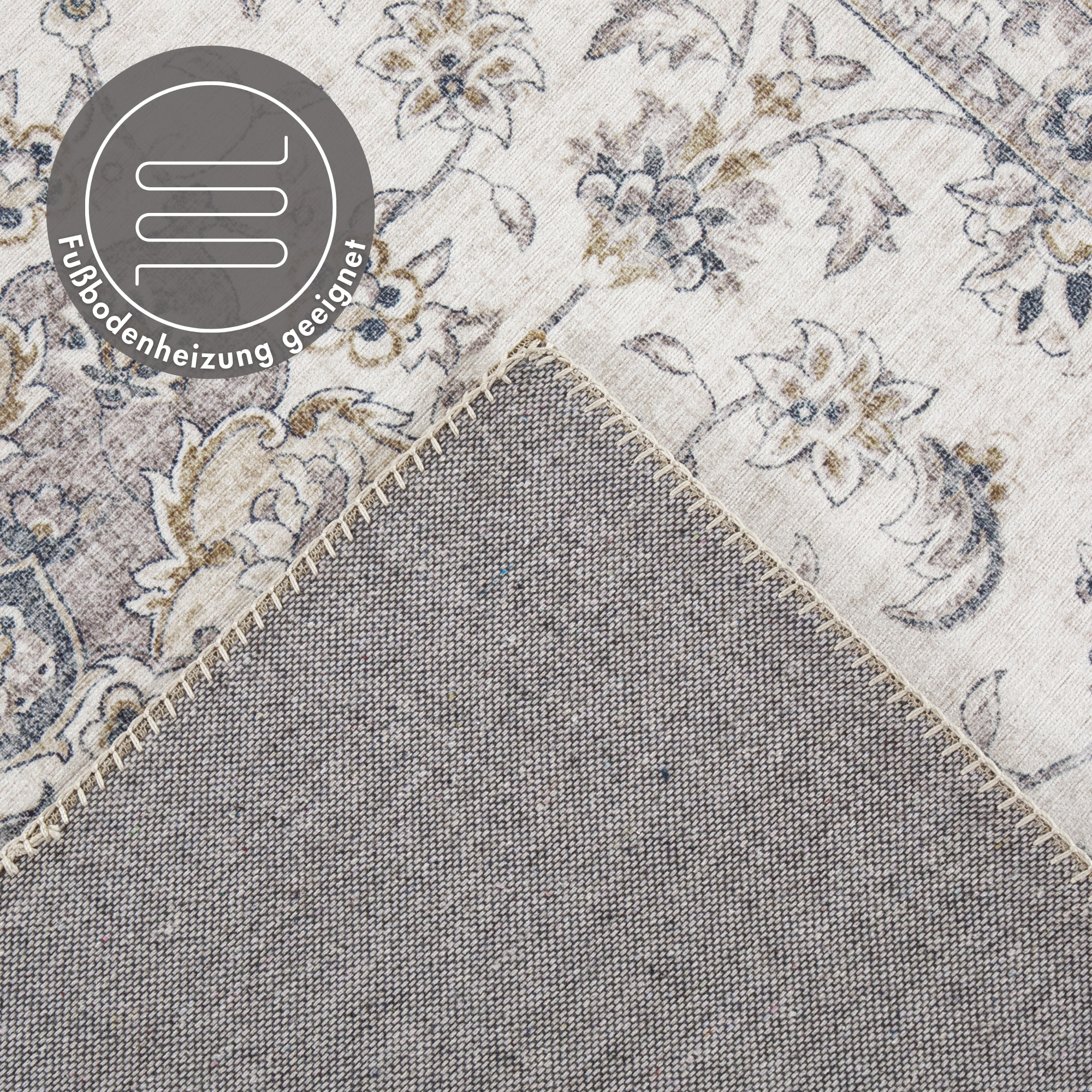 LUXOR living Teppich »Prima 3«, rund, 7 mm Höhe, Kurzflor, Orient-Optik, Vintage Design
