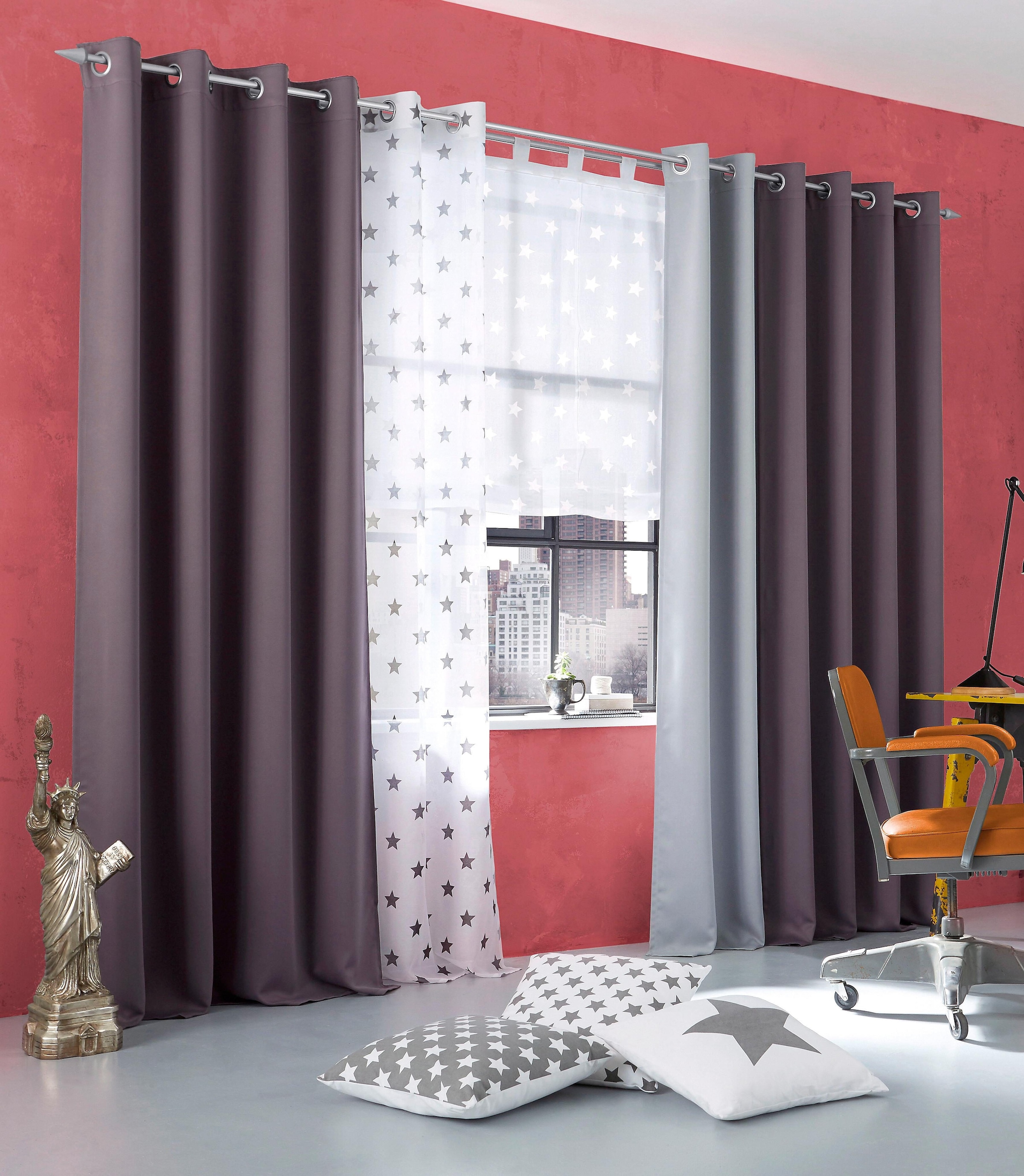 my home Verdunkelungsvorhang »Solana«, (1 St.), Vorhang, Gardine, Breite  280 cm, verdunkelnd, einfarbig, Raumteiler bequem und schnell bestellen