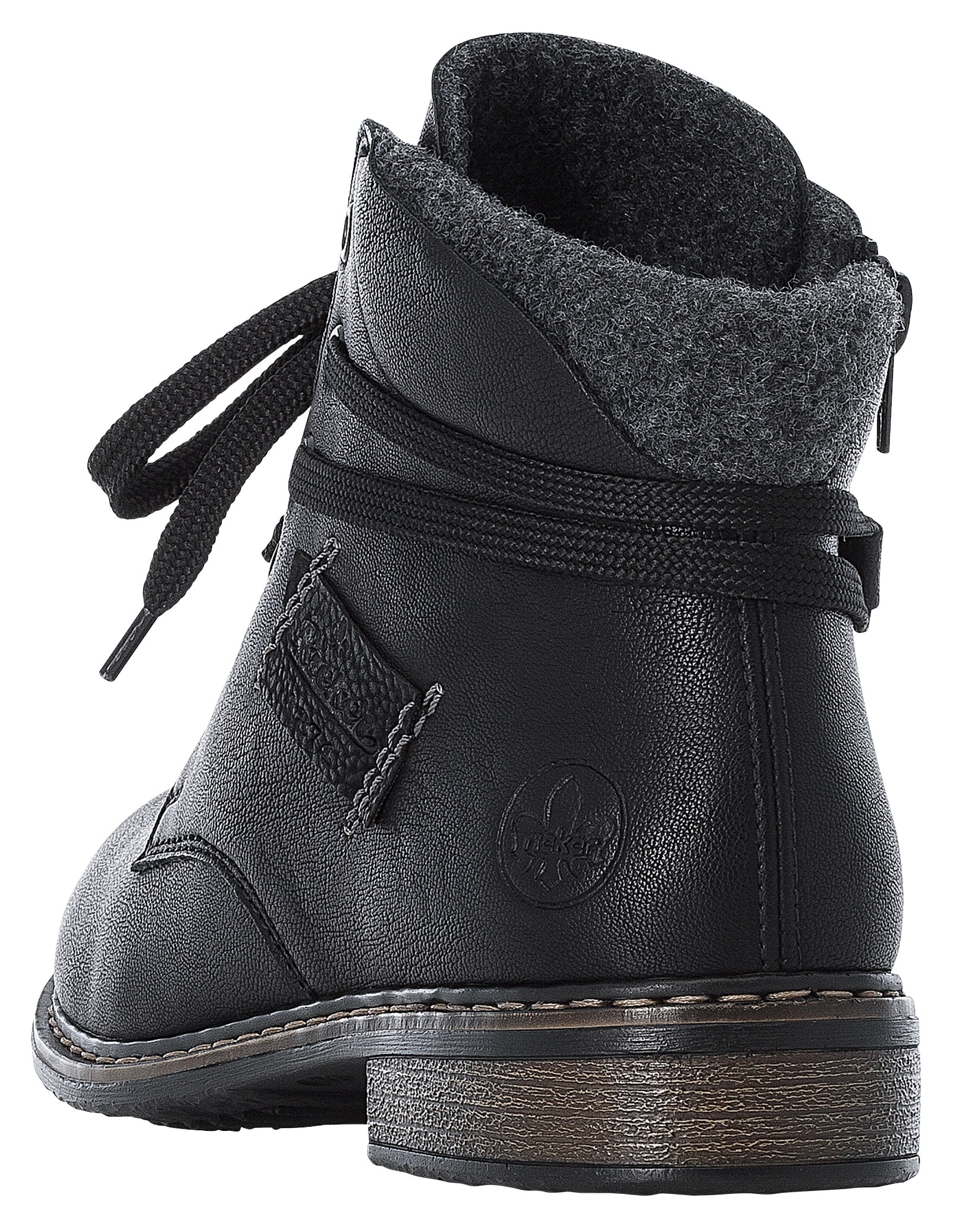 Rieker Schnürstiefelette, Schnürboots, Blockabsatz, mit gepolstertem Schaftabschluss