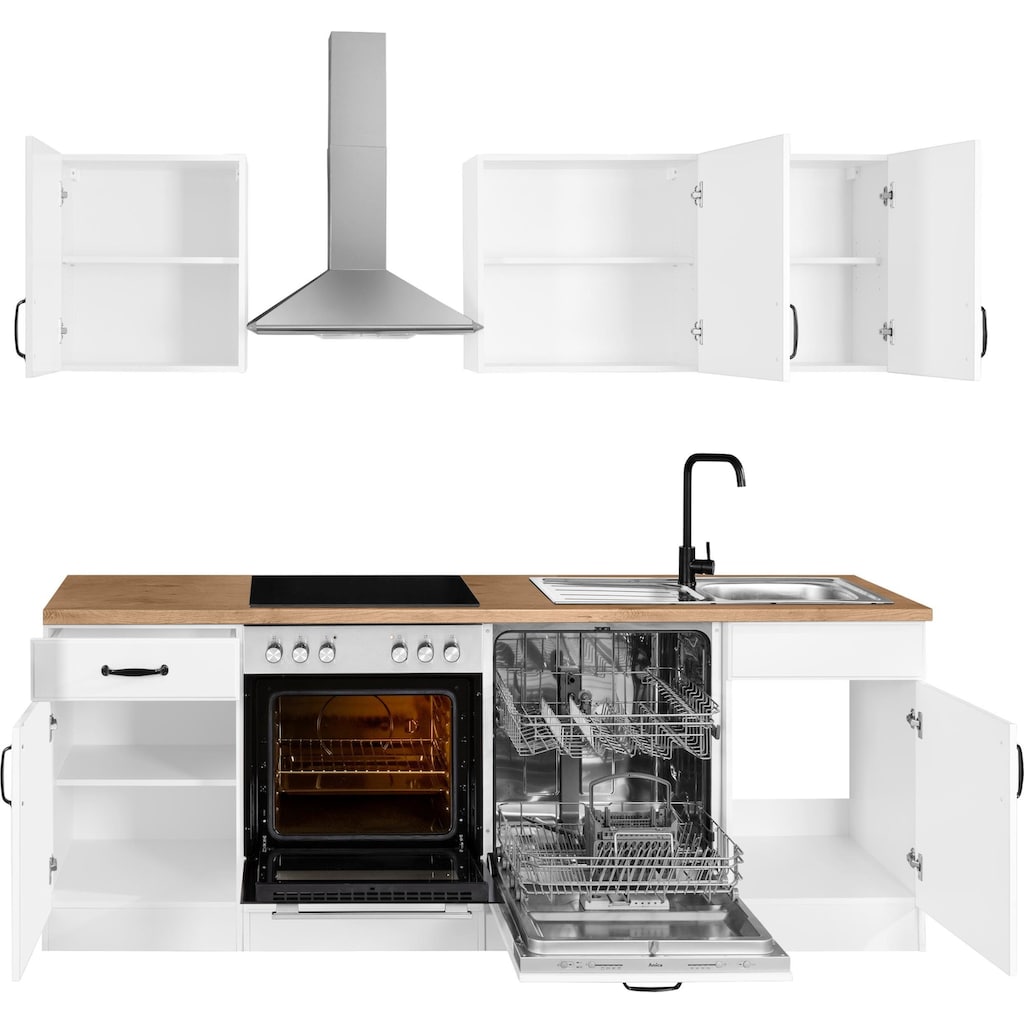 wiho Küchen Küchenzeile »Erla«, mit E-Geräten, Breite 220 cm