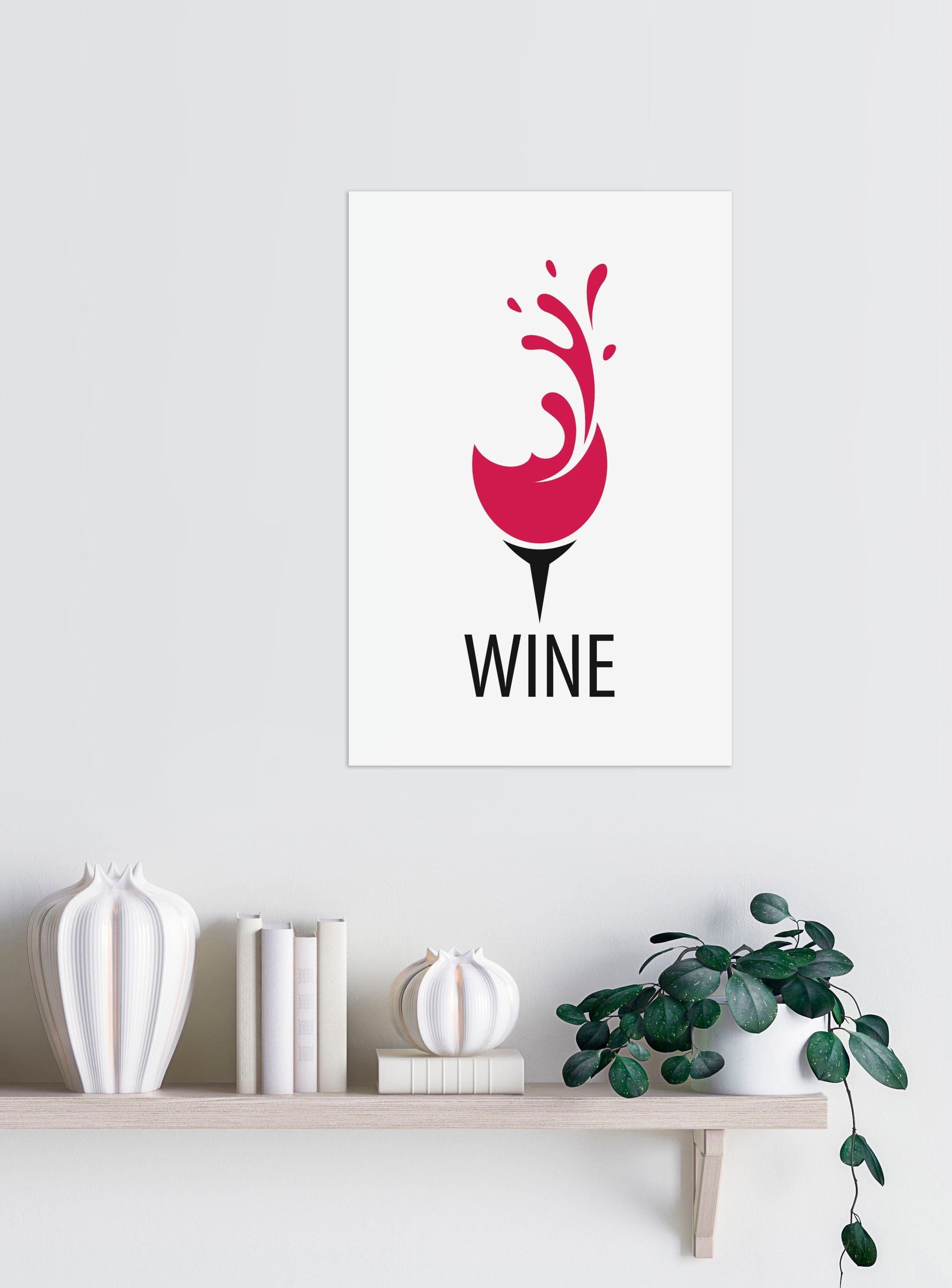 queence Wanddekoobjekt »WINE«, Stahlschild, Blechschild, Spruch, Witzig, Wanddeko, retro, 20x30cm