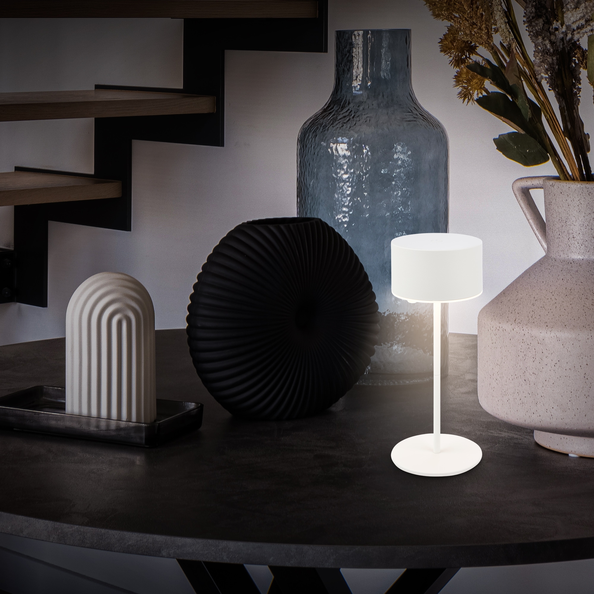 Briloner Leuchten LED Tischleuchte »KIRA« LED-Modul 1 Stk. Warmweiß 8x19 cm, Akku tauschbar, Indoor/Outdoor, Wohnzimmer, Flur, Balkon