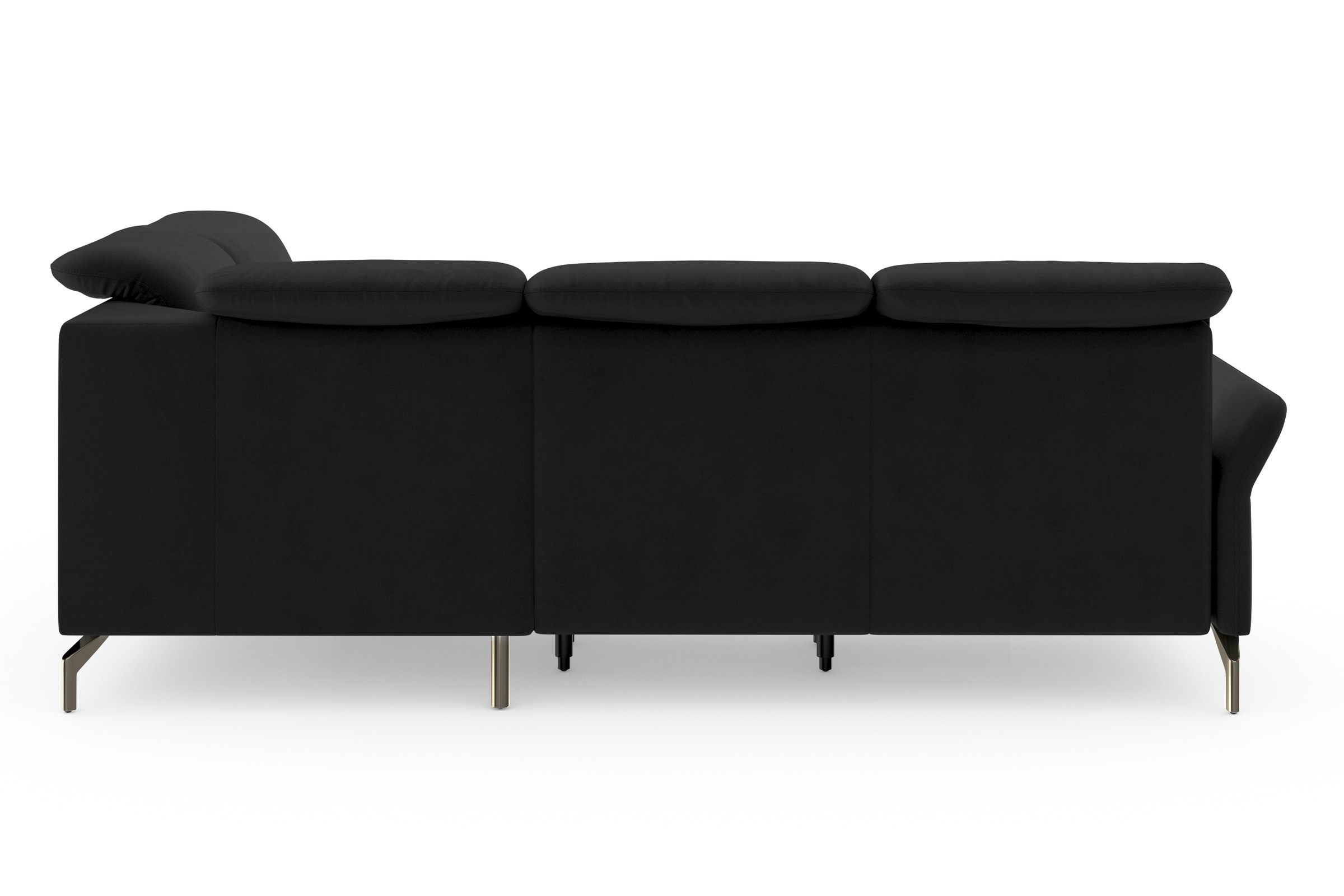 sit&more Ecksofa »Fashion L-Form«, wahlweise mit Kopfteilverstellung, Vorziehsitz, motorisch, Nickelfüße
