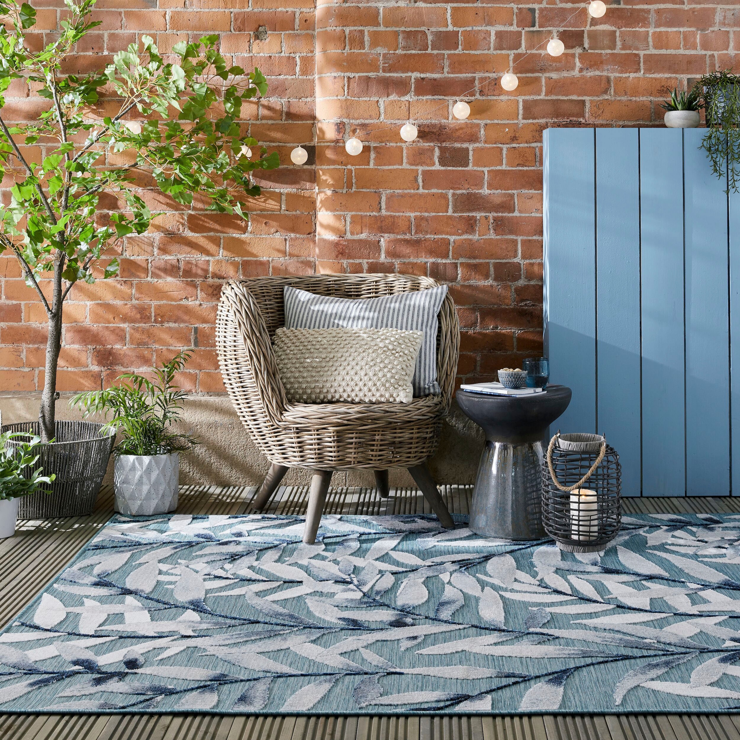 FLAIR RUGS Teppich »Willow«, rechteckig, 2 mm Höhe, Outdoor geeignet, Hoch-Tief Effekt