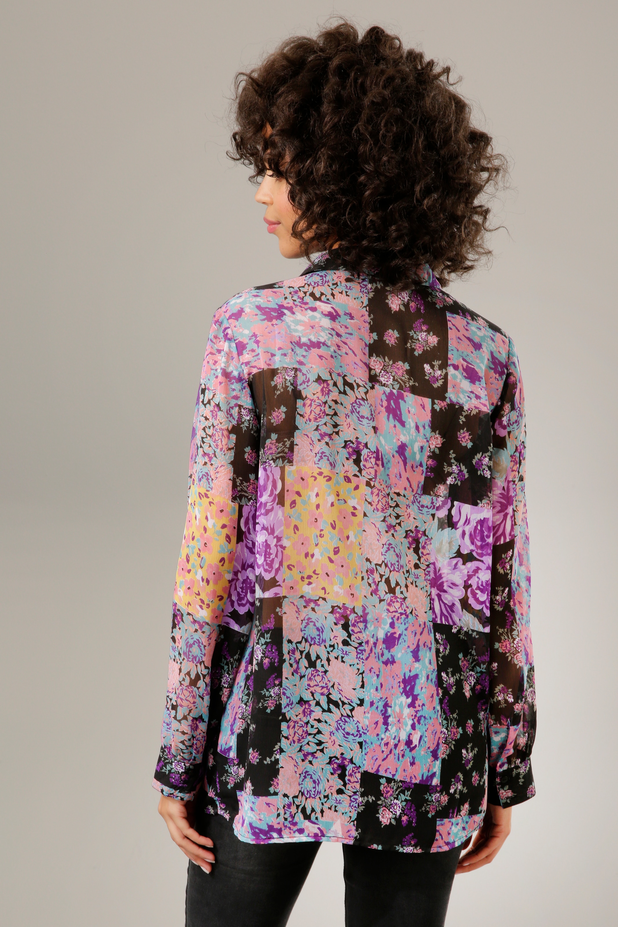 Aniston CASUAL Hemdbluse, mit bunten Blumendrucken Patch-Dessin bei online im