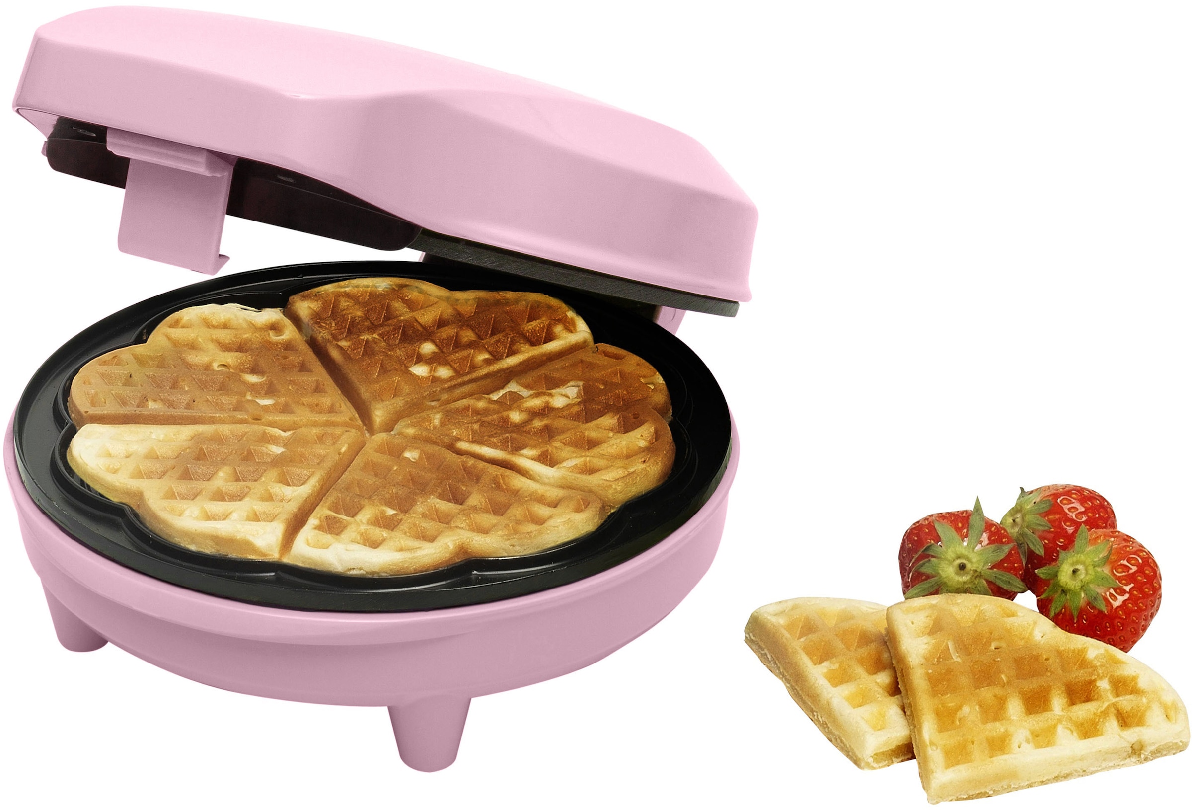 bestron Waffeleisen »ASW217«, 700 W, für klassische Herzwaffeln, mit Antihaftbeschichtung, Retro Design