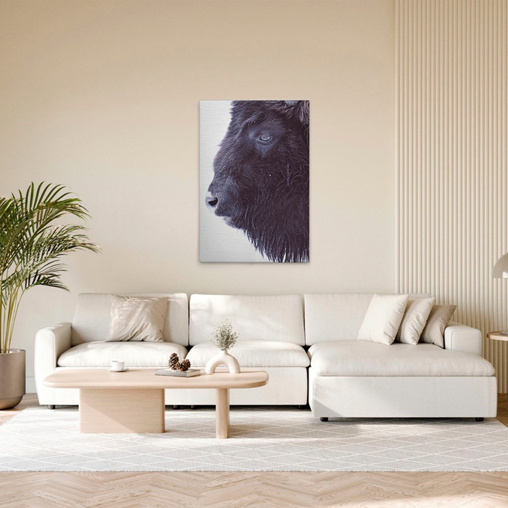 A.S. Création Leinwandbild »Black Buffalo - Wandbild Schwarz Weiß Keilrahme günstig online kaufen