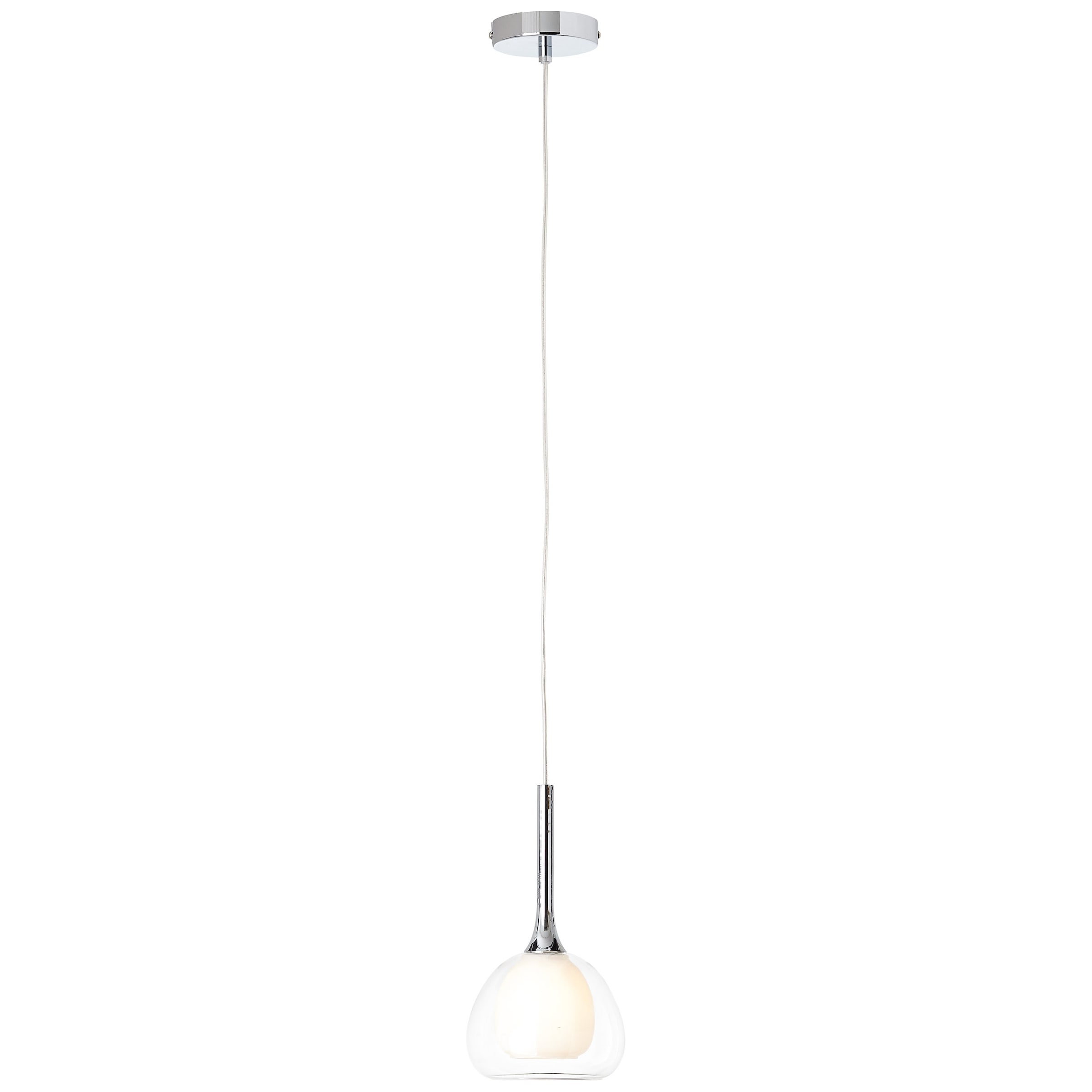 Brilliant Pendelleuchte »Hadan« E14 1 Stk. Hängelampe 10cm chrom/weiß-trans günstig online kaufen