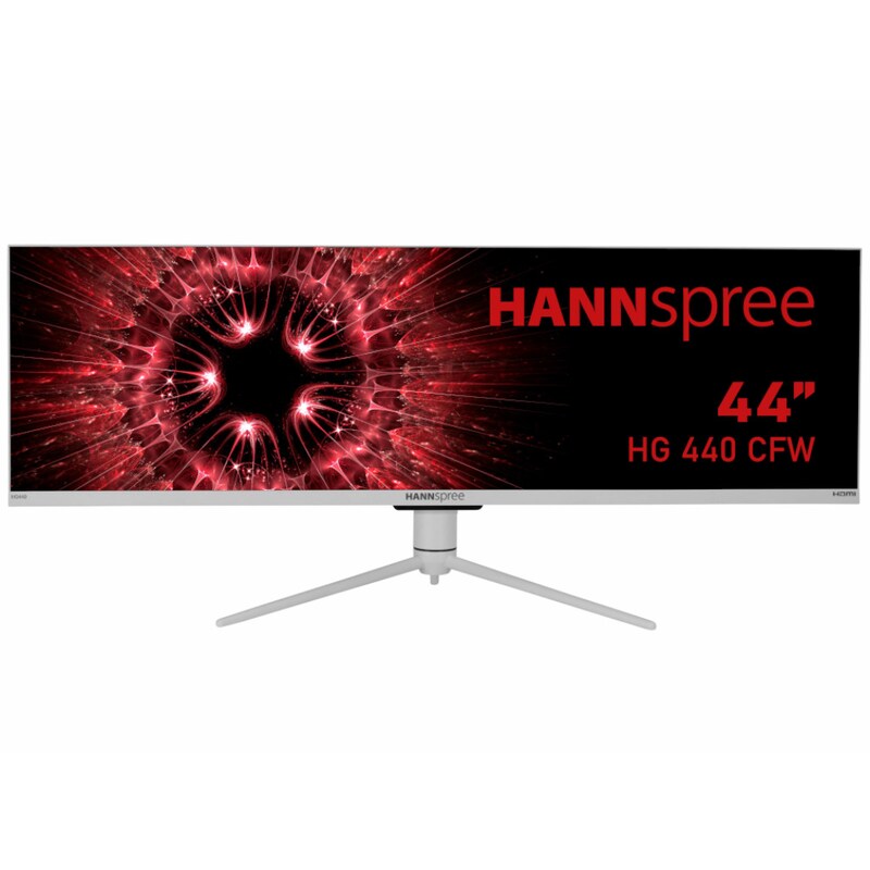 HANNSPREE Gaming-LED-Monitor »HG440CFW(HSG1447)« 111, 25 cm/44 ′′ 3840 x 1080 px 1 Reaktionszeit 120 Hz Ultra Wide weiß Energieeffinzienzklasse G...