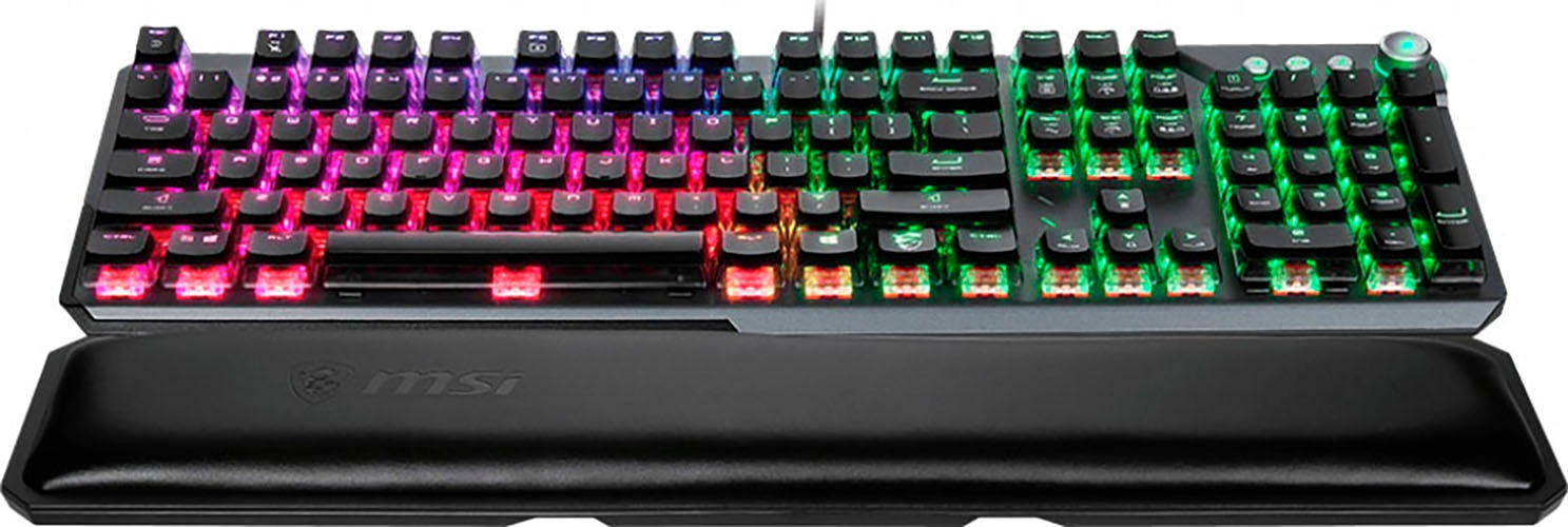 MSI Gaming-Tastatur »Vigor GK-71 SONIC RED SWITCHES«, (Antirutsch-Füße-Funktionstasten-Handgelenkauflage-Licht-Bewegungs-Sensor-Multimedia-Tasten-USB-Anschluss-Windows-Sperrtaste-Ziffernblock)