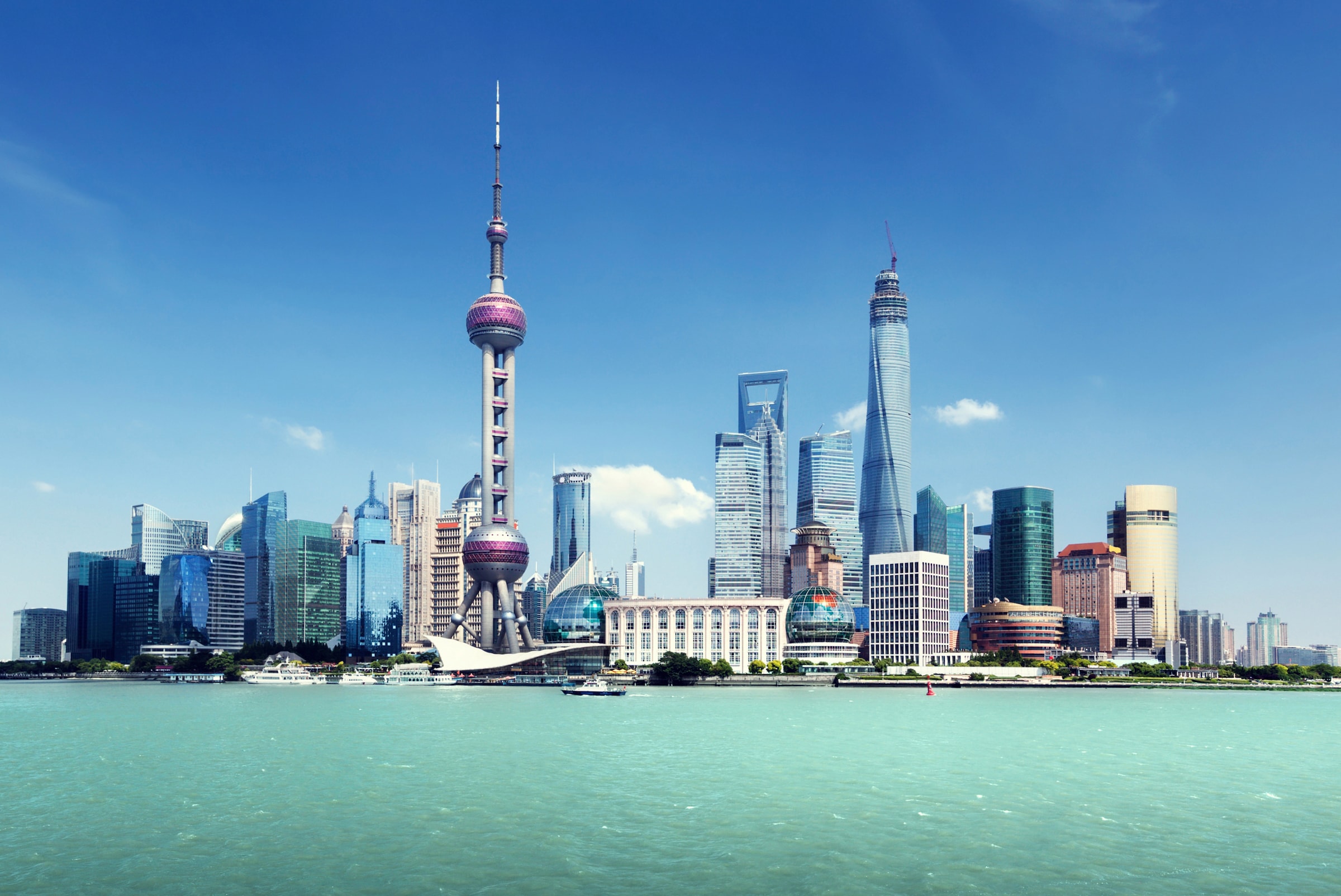 Papermoon Fototapete »SHANGHAI-STADT CHINA SKYLINE BRÜCKEN UFER FLUSS STRAND«
