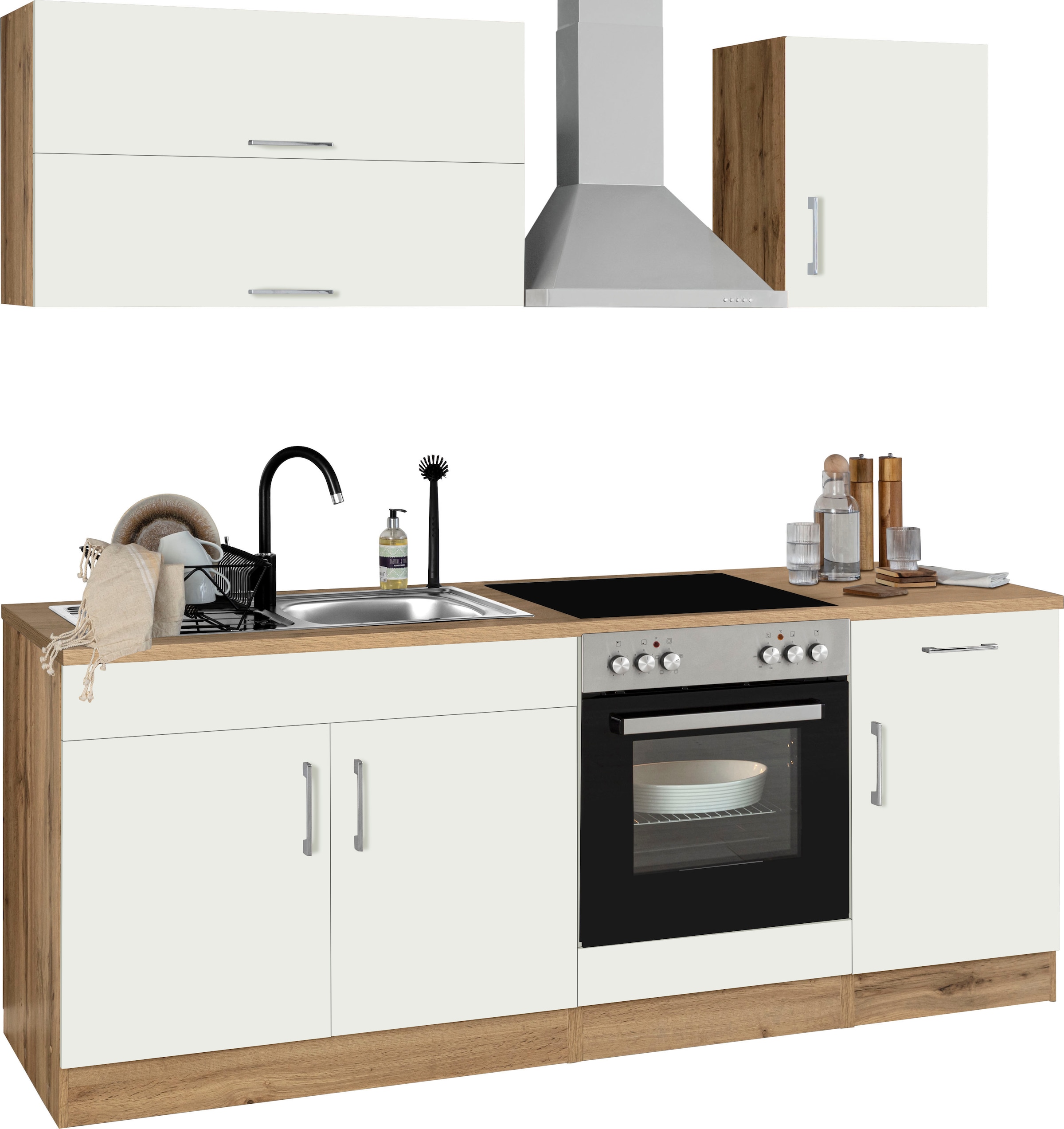 KOCHSTATION Küchenzeile »KS-Colmar«, ohne E-Geräte, Breite 210 cm
