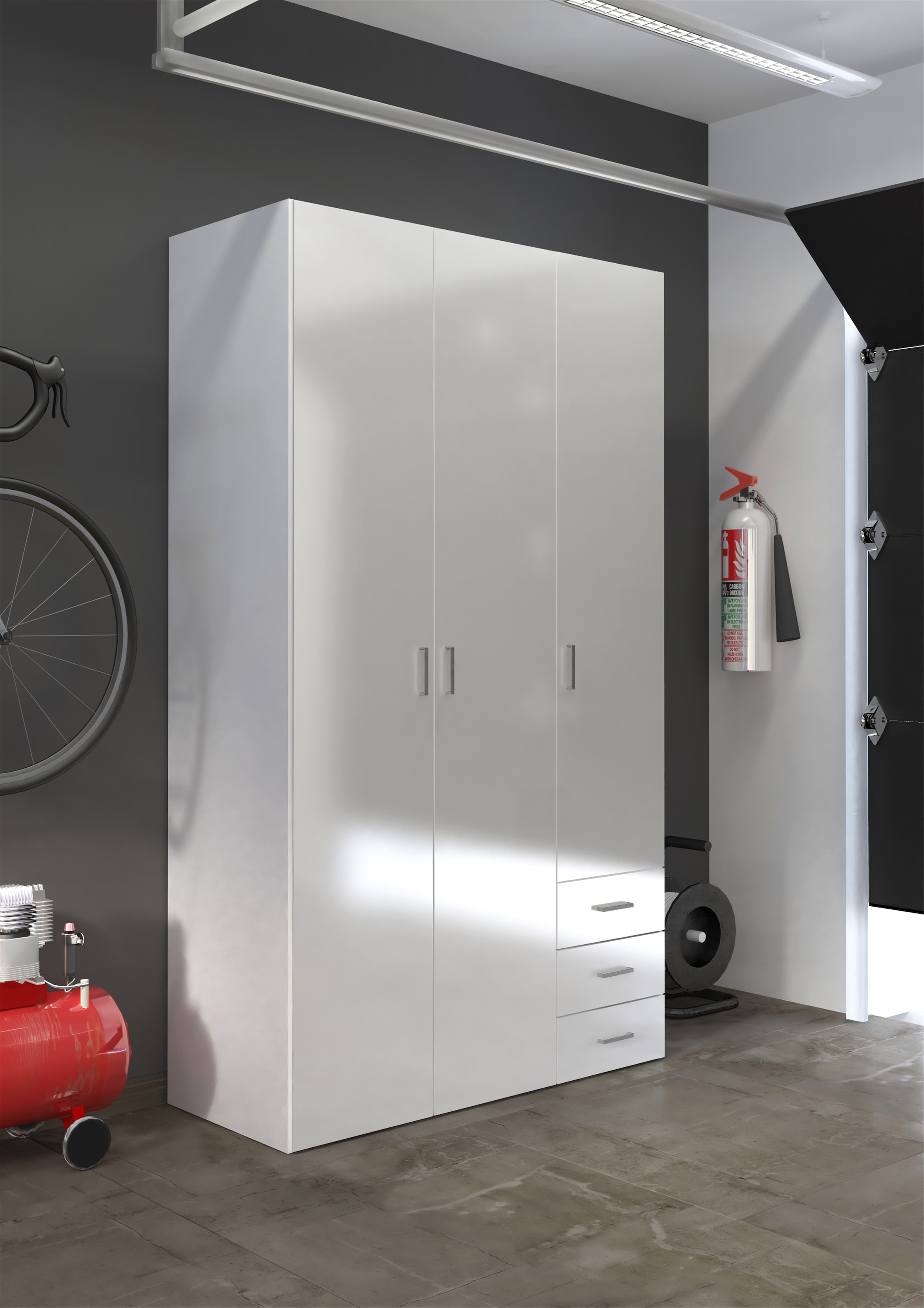 Home affaire Kinderkleiderschrank, Mit viel Stauraum, graue Stangengriffe, Gr. ca. 200,4 x 115,8 x 49,5 cm
