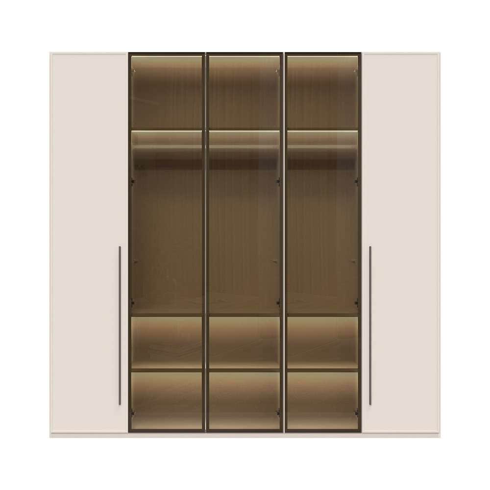 Places of Style Drehtürenschrank »Opera Parsol-Glastüren, LED-Innenbeleuchtung, mit und ohne Kranz«, Glastüren, UV-Lack, LED-Innenbeleuchtung, Soft-Close-Funktion