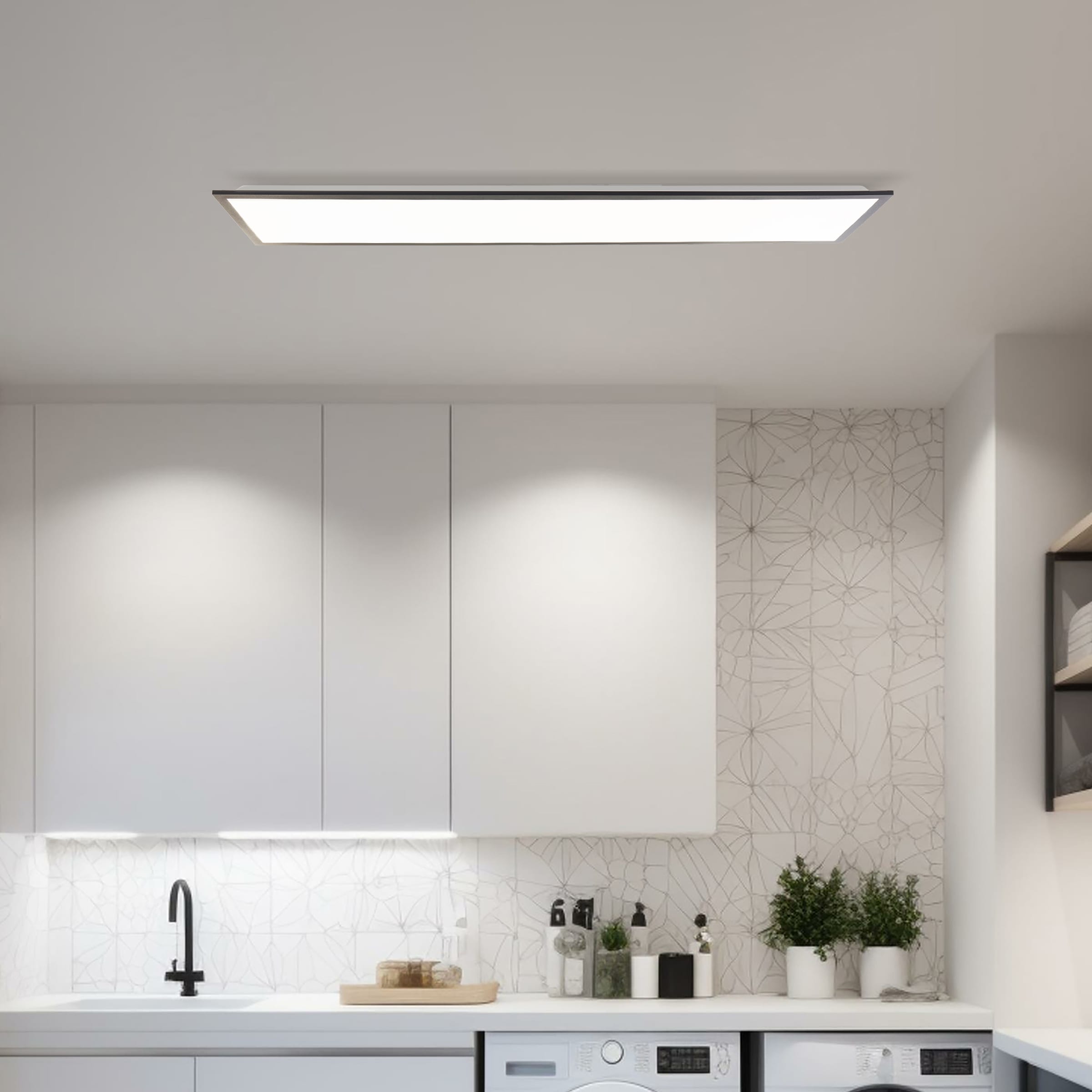 Brilliant LED Deckenleuchte »Briston«, LED Deckenaufbau-Paneel, 120x30 cm, 4600 lm, 4000 K, Aluminium
