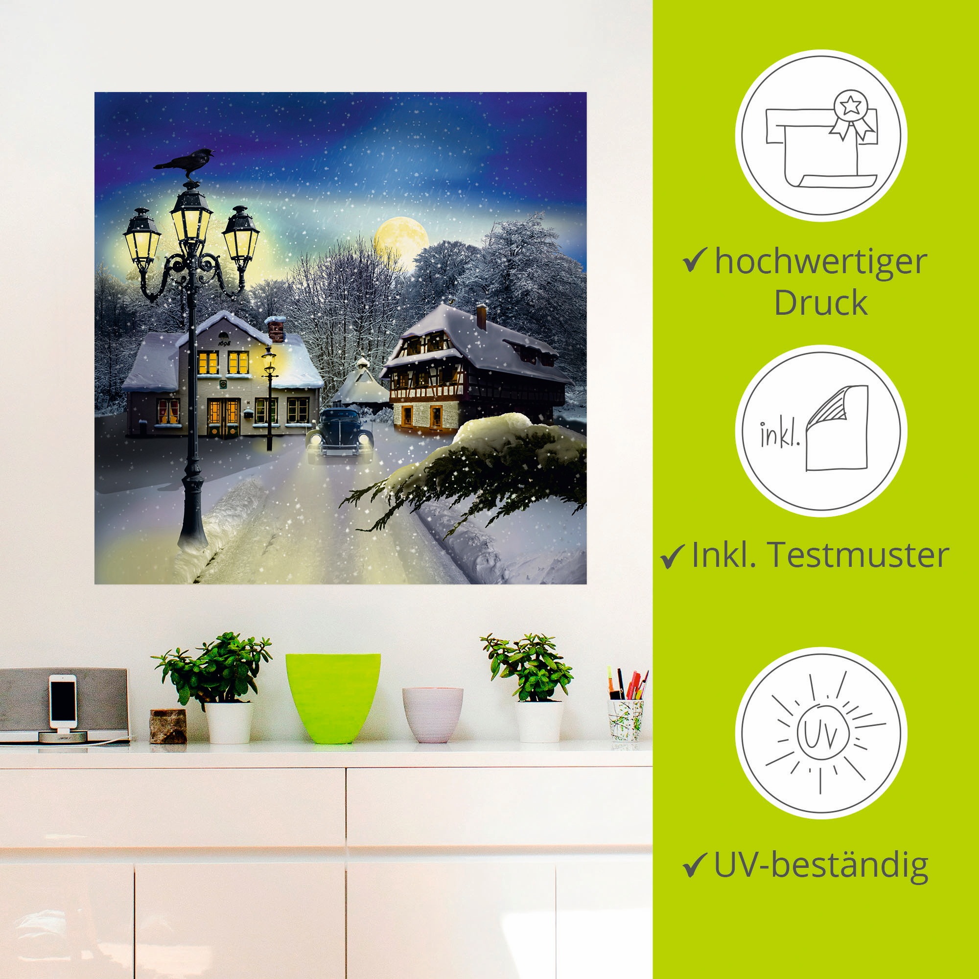 Artland Wandbild »Winterzeit«, Vier Jahreszeiten, (1 St.), als Leinwandbild, Poster, Wandaufkleber in verschied. Größen