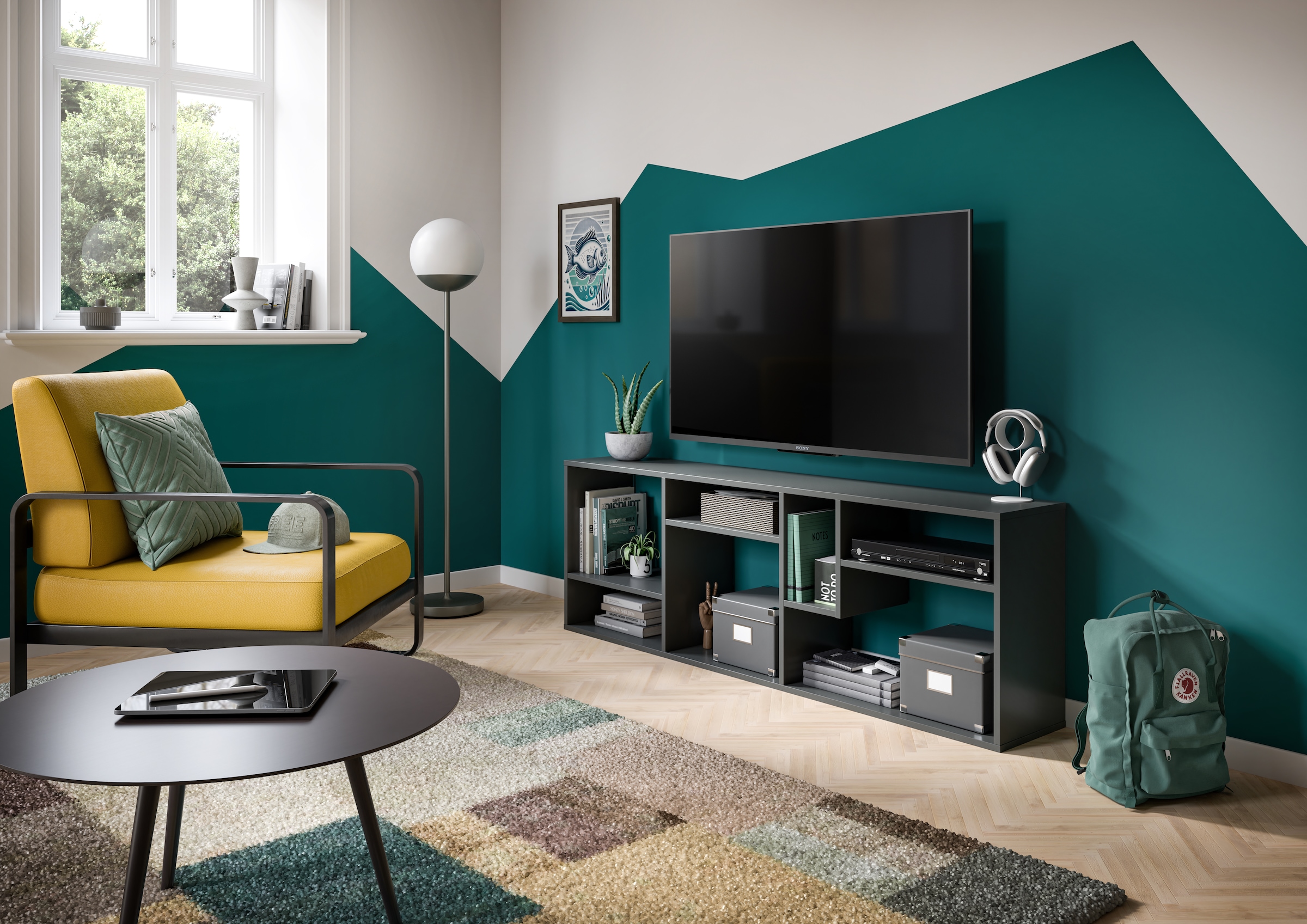 INOSIGN Standregal »Korak, Breite 159 cm, vertikal oder horizontal montierbar«, universal einsetzbar, Regal, Lowboard, Raumteiler, TV-Möbel, Wandregal