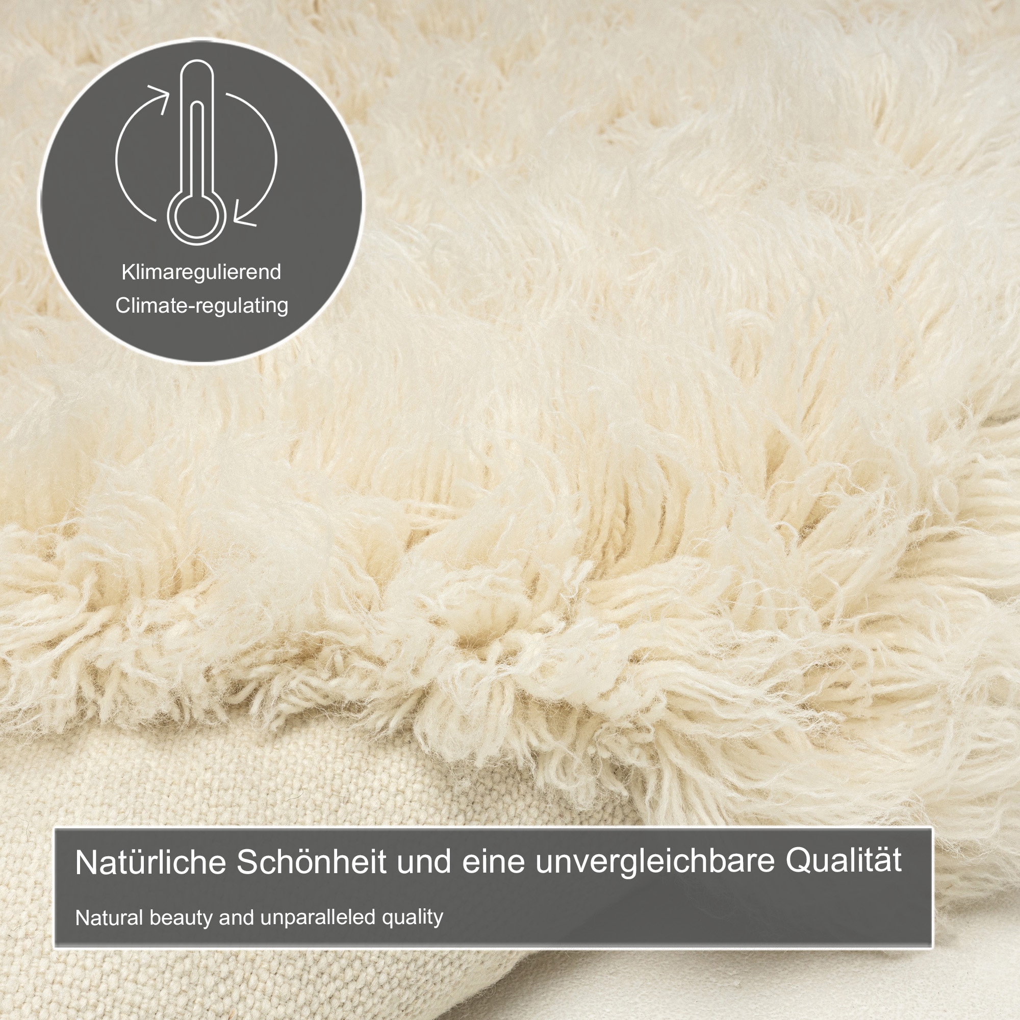 THEKO Bettumrandung »Flokos 2«, Läufer-Set, Hochflor, Uni-Farben, reine Wolle, handgewebt