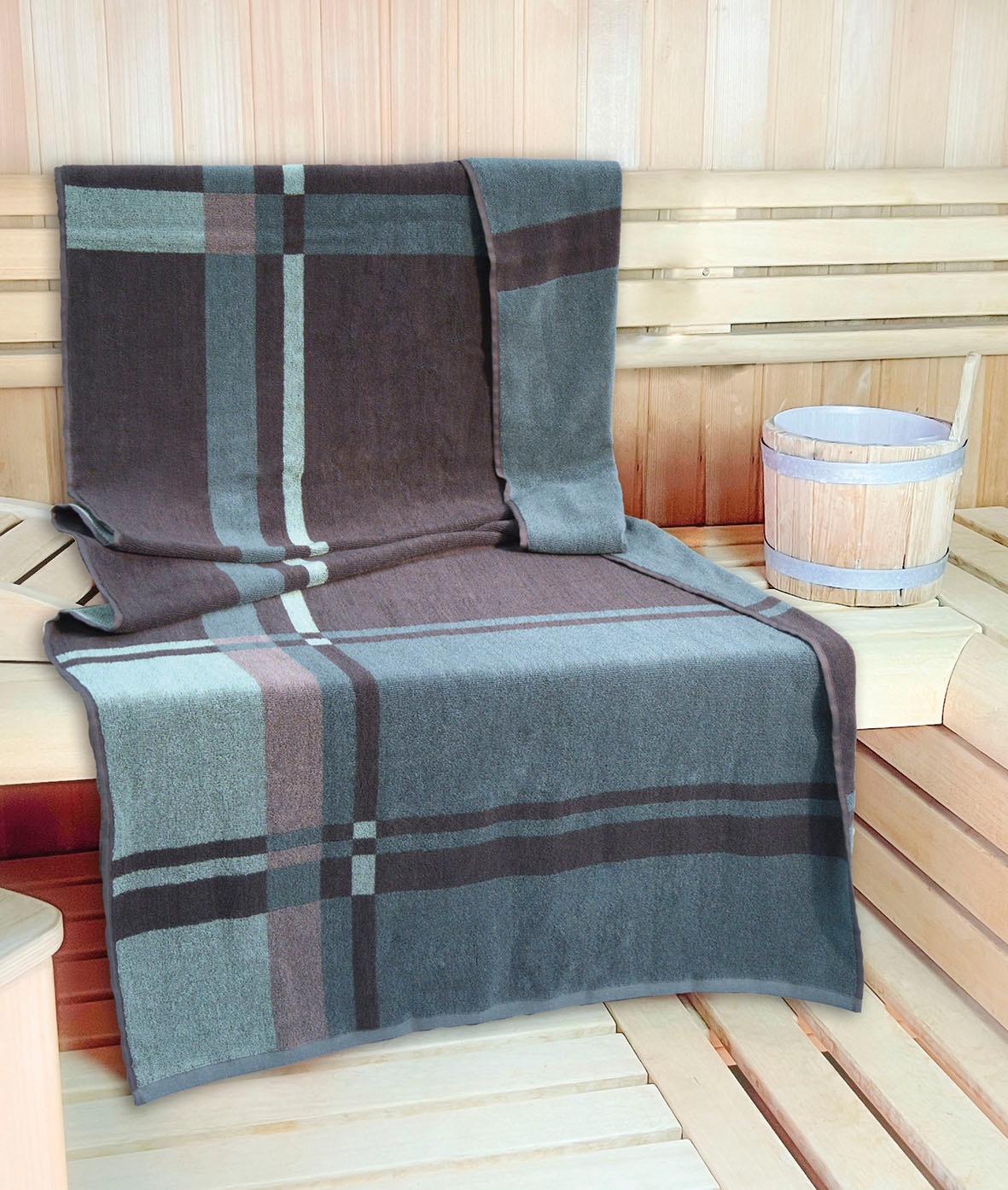 KiNZLER Saunatuch »Wellness, Sauna - Größe 90/200 cm«, (Spar-Set, 2 St., 2e günstig online kaufen