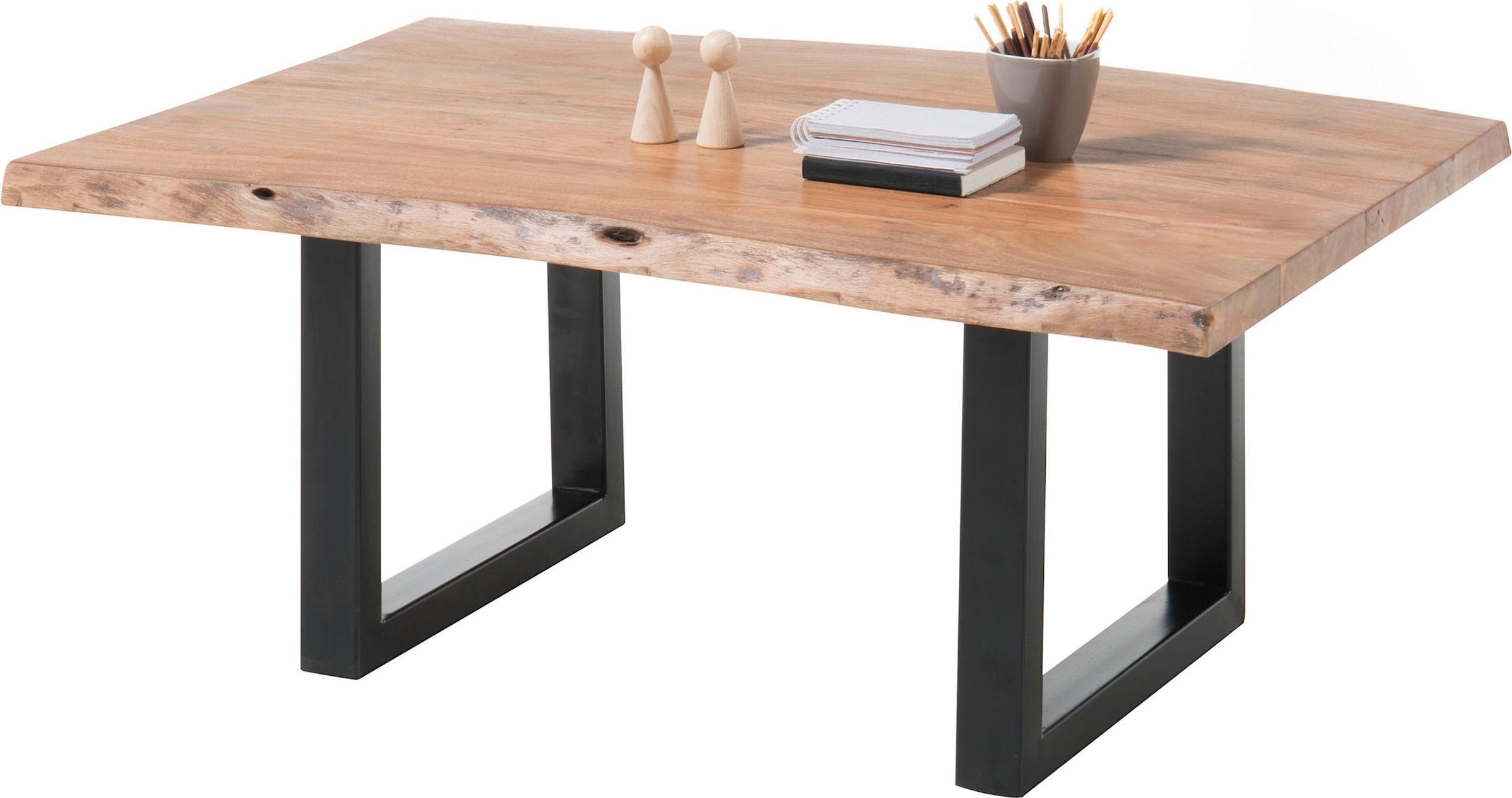 Stolkom Couchtisch »India« Massivholz mit Baumkante