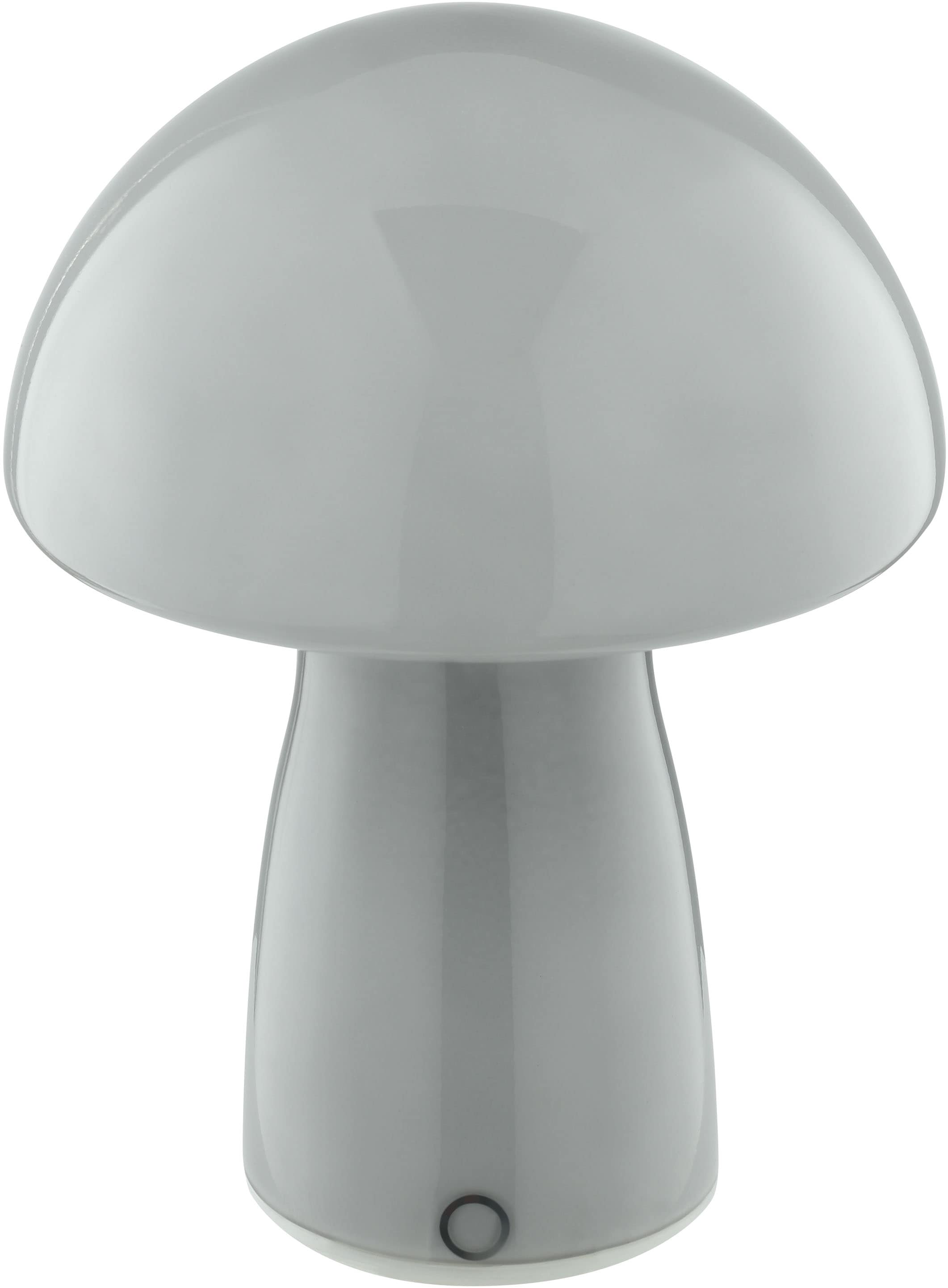 Brilliant LED Tischleuchte »Erik« LED-Modul 1 Stk. Warmweiß Pilzleuchte aus Glas mit Akku, 250 lm, 2700 K, H 22 cm, dimmbar, grau