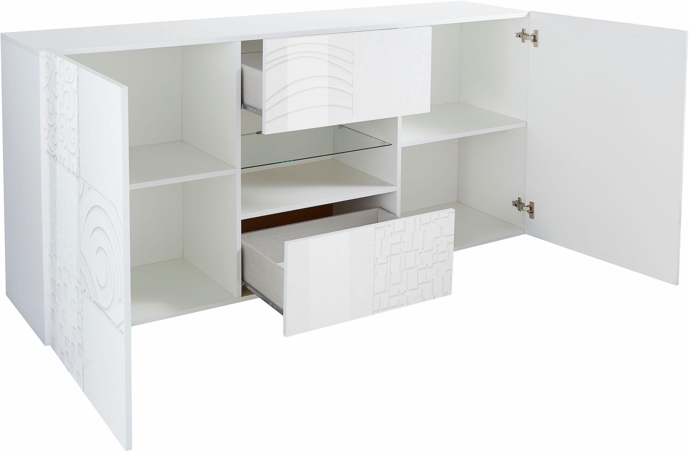 INOSIGN Sideboard »Miro«, Breite 181 cm mit dekorativem Siebdruck