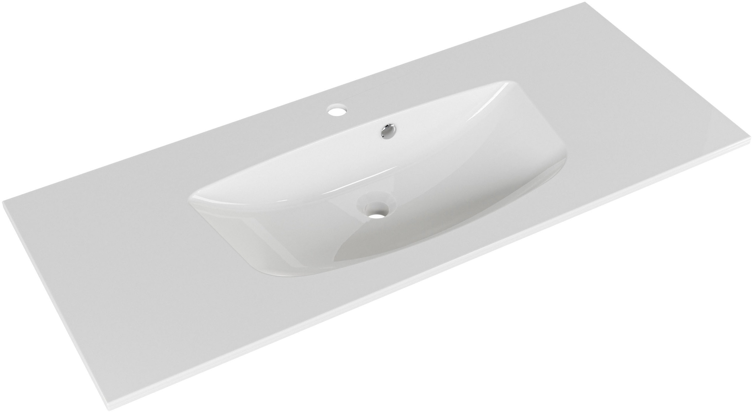 Saphir Badmöbel-Set »Serie 6025 2-teilig Mineralmarmor-Waschtisch mit LED-Spiegelschrank«, (2 St.), Waschplatz 117cm breit, 2 Schubladen, 3 Spiegel-Türen, inkl Türdämpfer