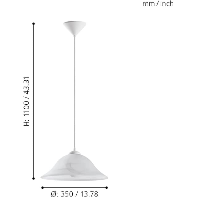 EGLO Pendelleuchte »ALBANY«, 1 flammig-flammig, weiß / Ø35 x H110 cm / exk.  1 x E27 (je max. 60W) / Esstisch / Küche online bestellen