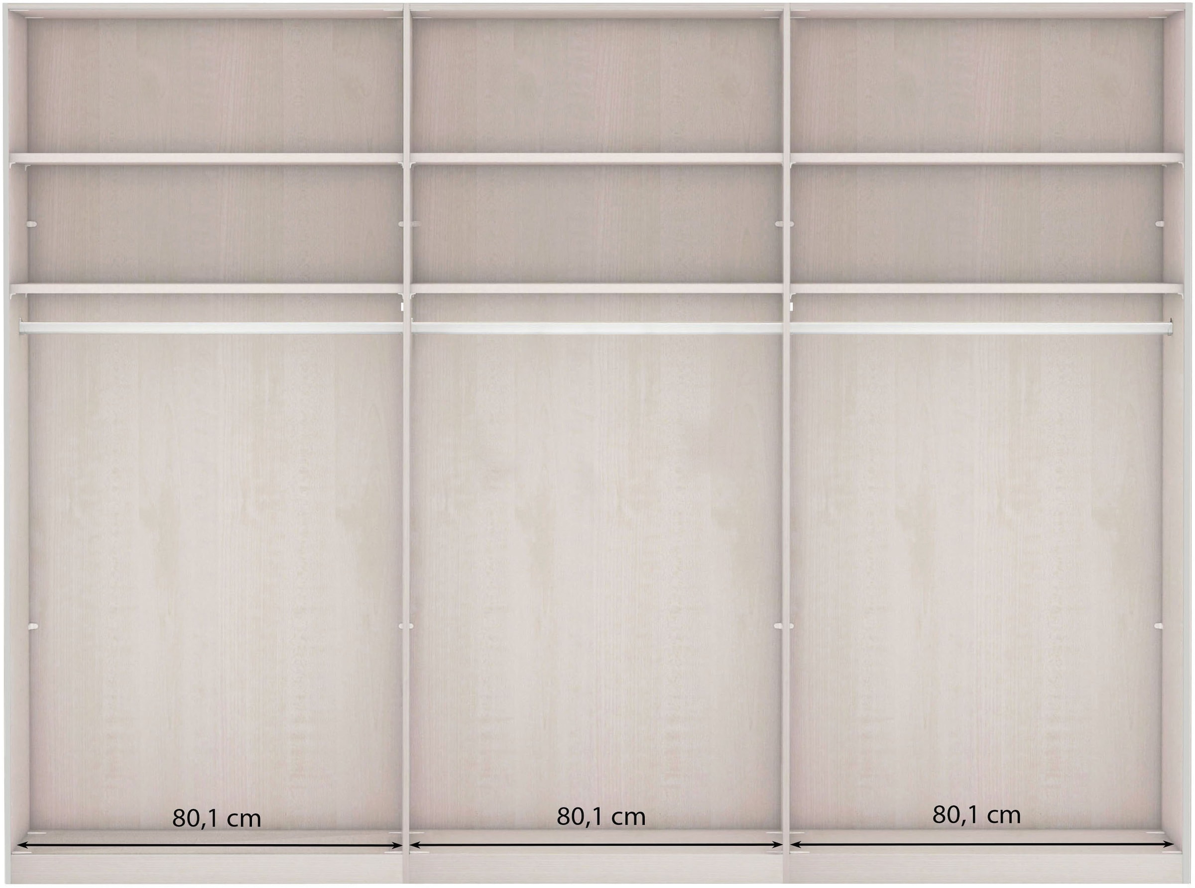 WIEMANN Schwebetürenschrank »Phoenix, Made in Germany, modernes Design, Highlight, Blickfang« Viele Farbkombinationen, in 4 Breiten und in 2 Höhen erhältlich,  maximaler Staurraum, inkl.Einlegeböden, Wäscheböden u. Dämpfer