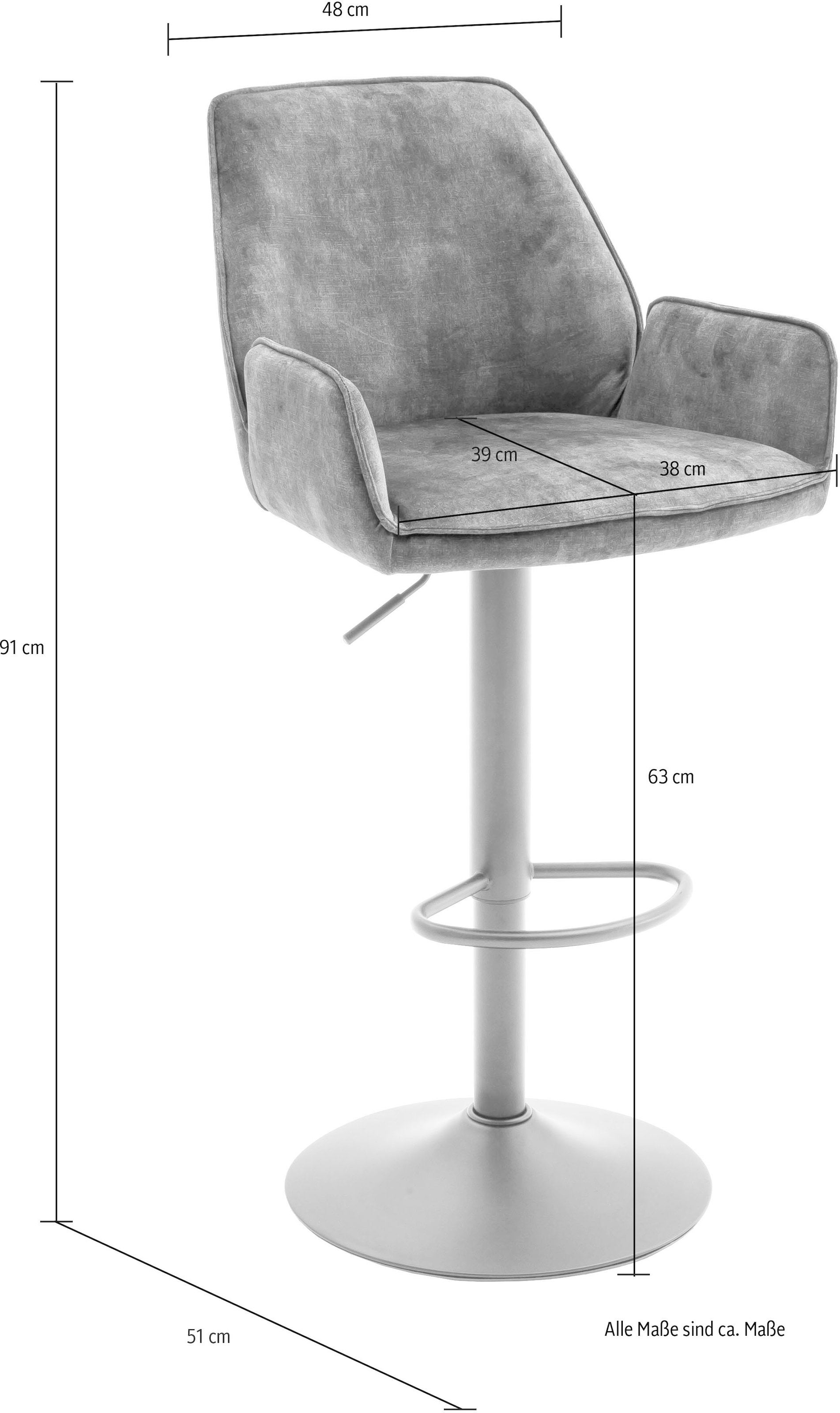 MCA furniture »OTTAWA«, Rechnung kaufen Bistrostuhl auf Velours