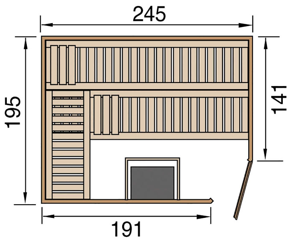 weka Sauna »Turku« Set,  7,5 kW Bio-Ofen mit digitaler Steuerung