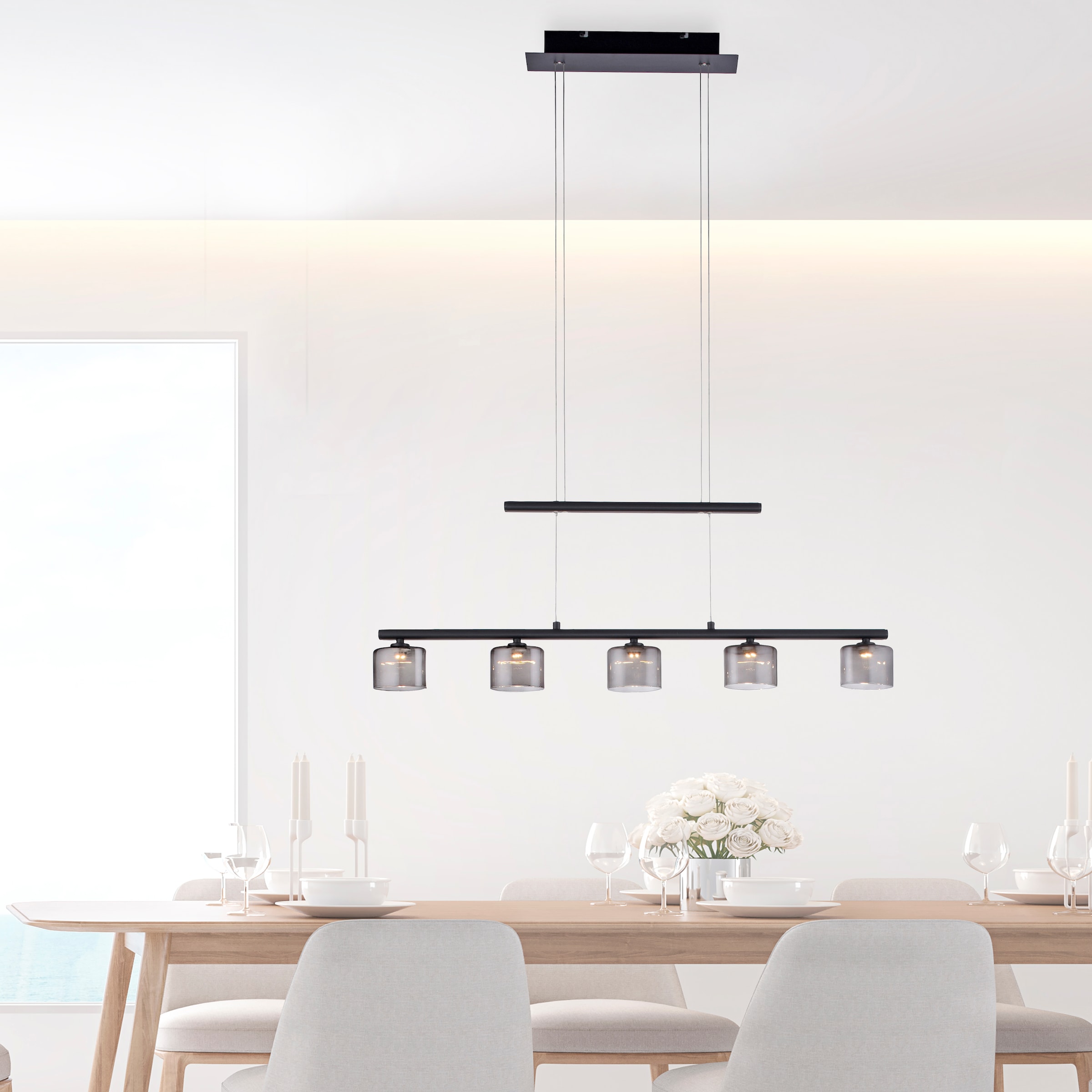 Paul Neuhaus Pendelleuchte »HYDRA«, 5 flammig, Leuchtmittel LED-Board   LED günstig online kaufen