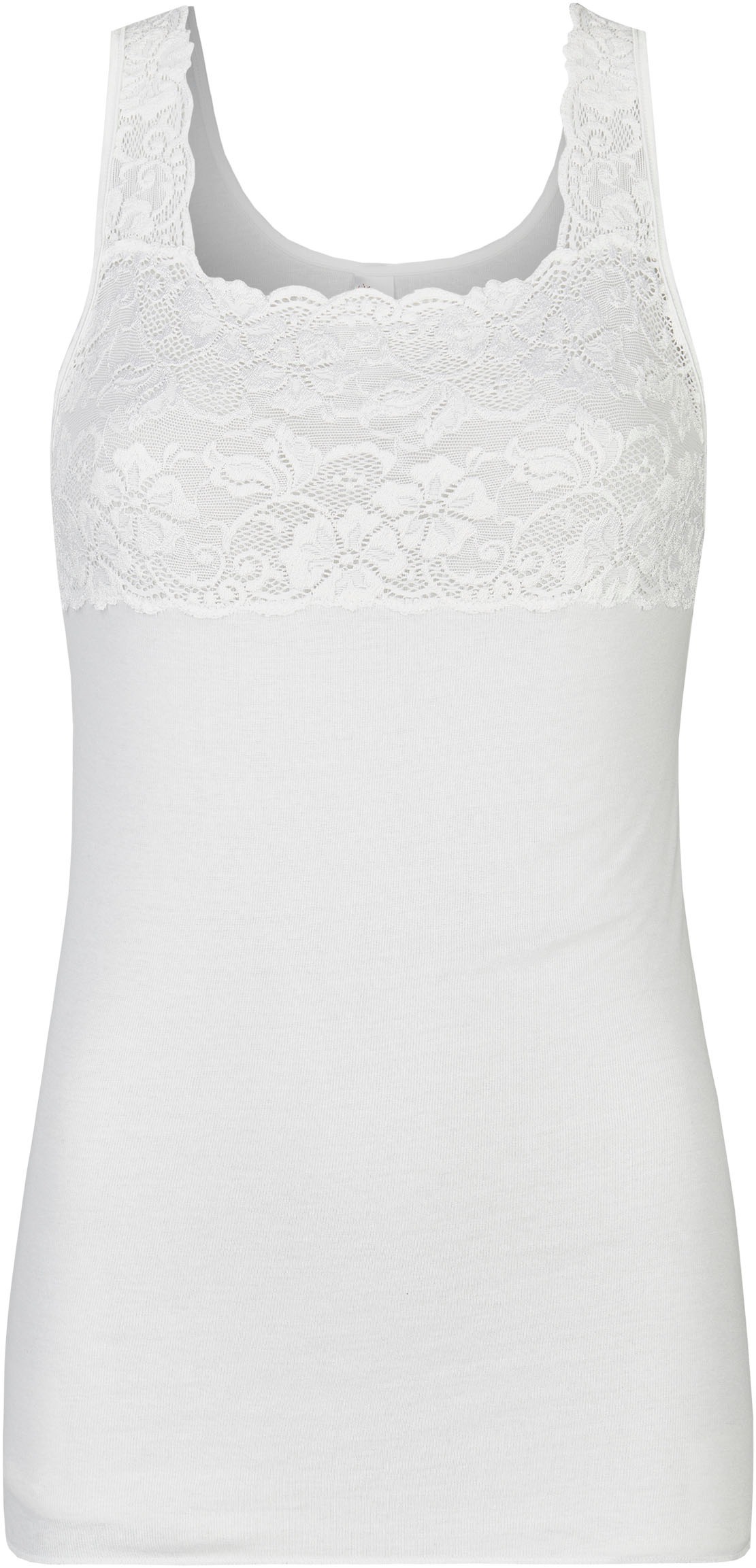 Nina Von C. Achselhemd »"Fine Cotton"«, mit breitem Spitzenbund an Dekolleté und Trägern