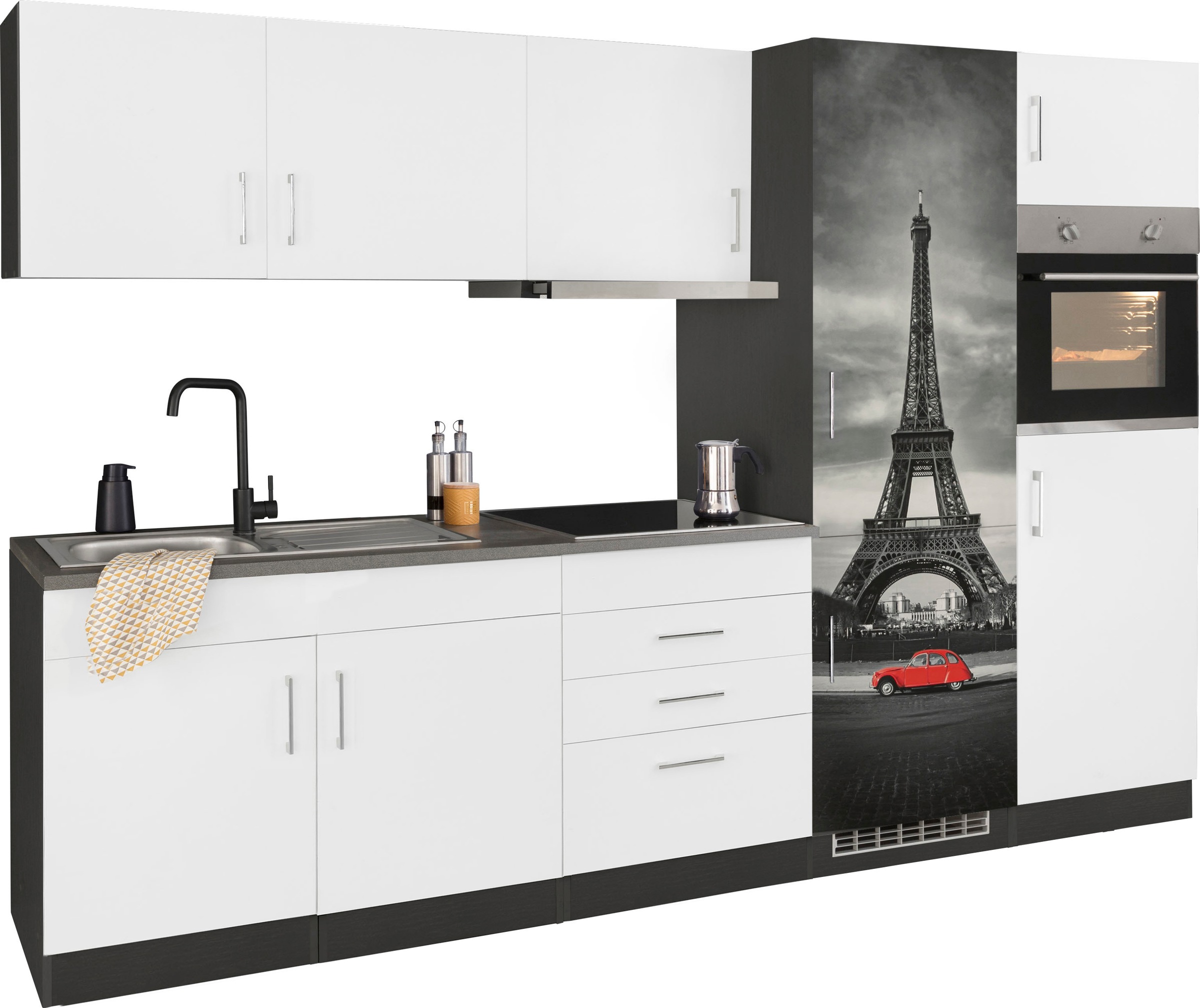 HELD MÖBEL Küchenzeile »Paris«, mit E-Geräten, Breite 280 cm