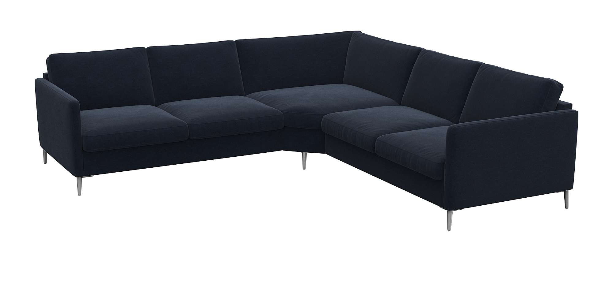 FLEXLUX Ecksofa »Fiore, gleichschenklig, bequem durch hochwertigem Sitzaufbau«, schmale Armlehnen, super Sitzkomfort durch Kaltschaum, Füße Alu
