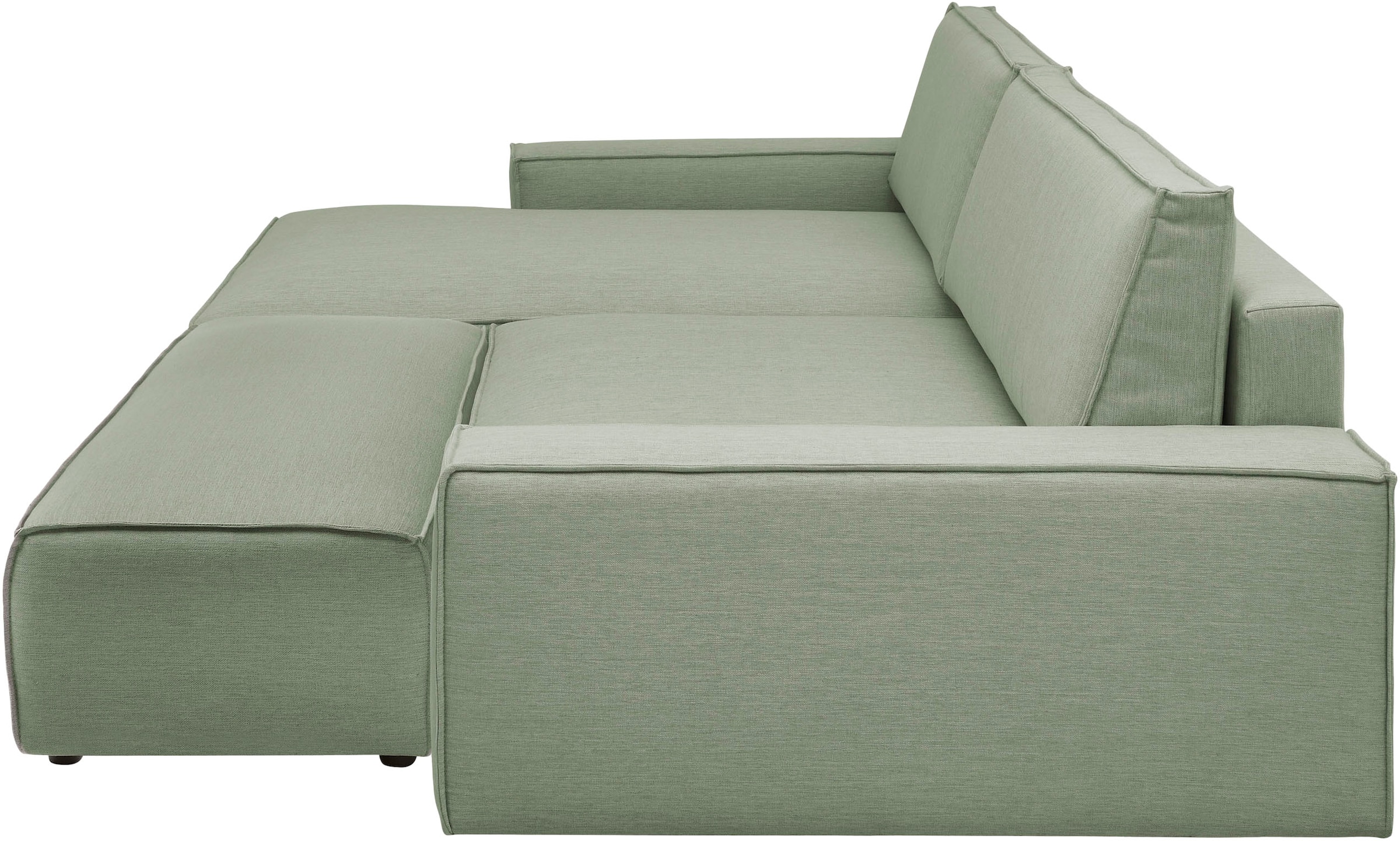 Home affaire Polsterecke »NEU: SHERWOOD XXL tief, L-Form mit Schlaffunktion, Big-Sofa mit Hocker«, (Set, 2 St.), stellbar zum Schlafsofa (Krokodilverbinder), Cord, Leinenoptik