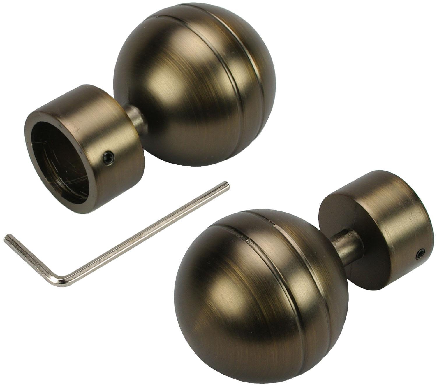 Liedeco Gardinenstange »CELKUGEL01SG2L«, 2 läufig-läufig, Fixmaß, 2-läufig im Fixmaß Ø 25/20 mm