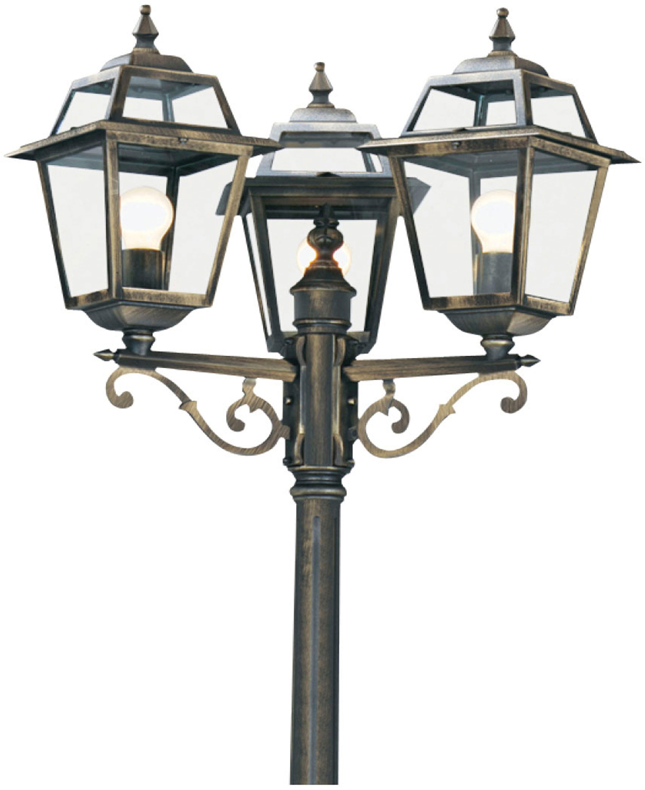 Searchlight Pollerleuchte »Außenleuchte New Orleans, 3-flammig«, 3 flammig, Leuchtmittel E27 | ohne Leuchtmittel, Klassisches Ambiente