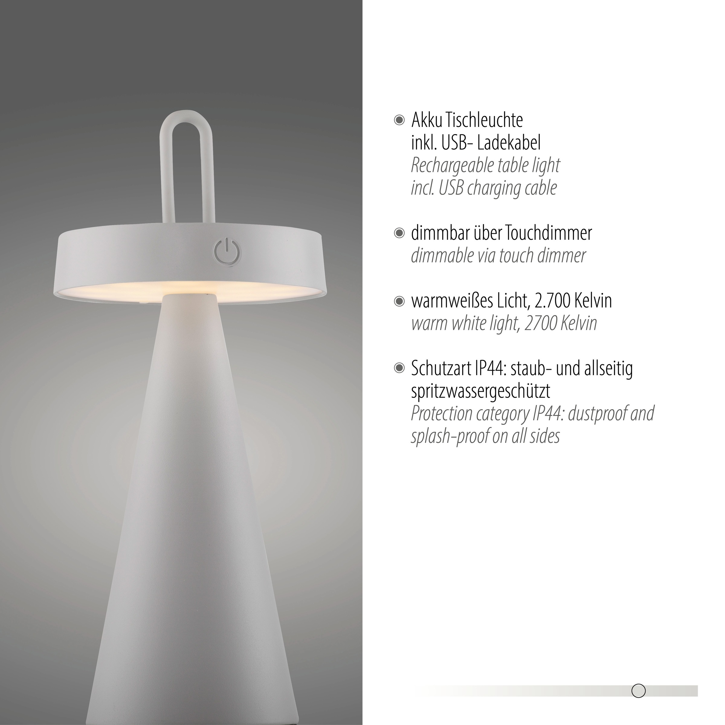 JUST LIGHT Tischleuchte »ALWA«, 1 flammig, Leuchtmittel LED-Modul | LED fest integriert, Akkuleuchte