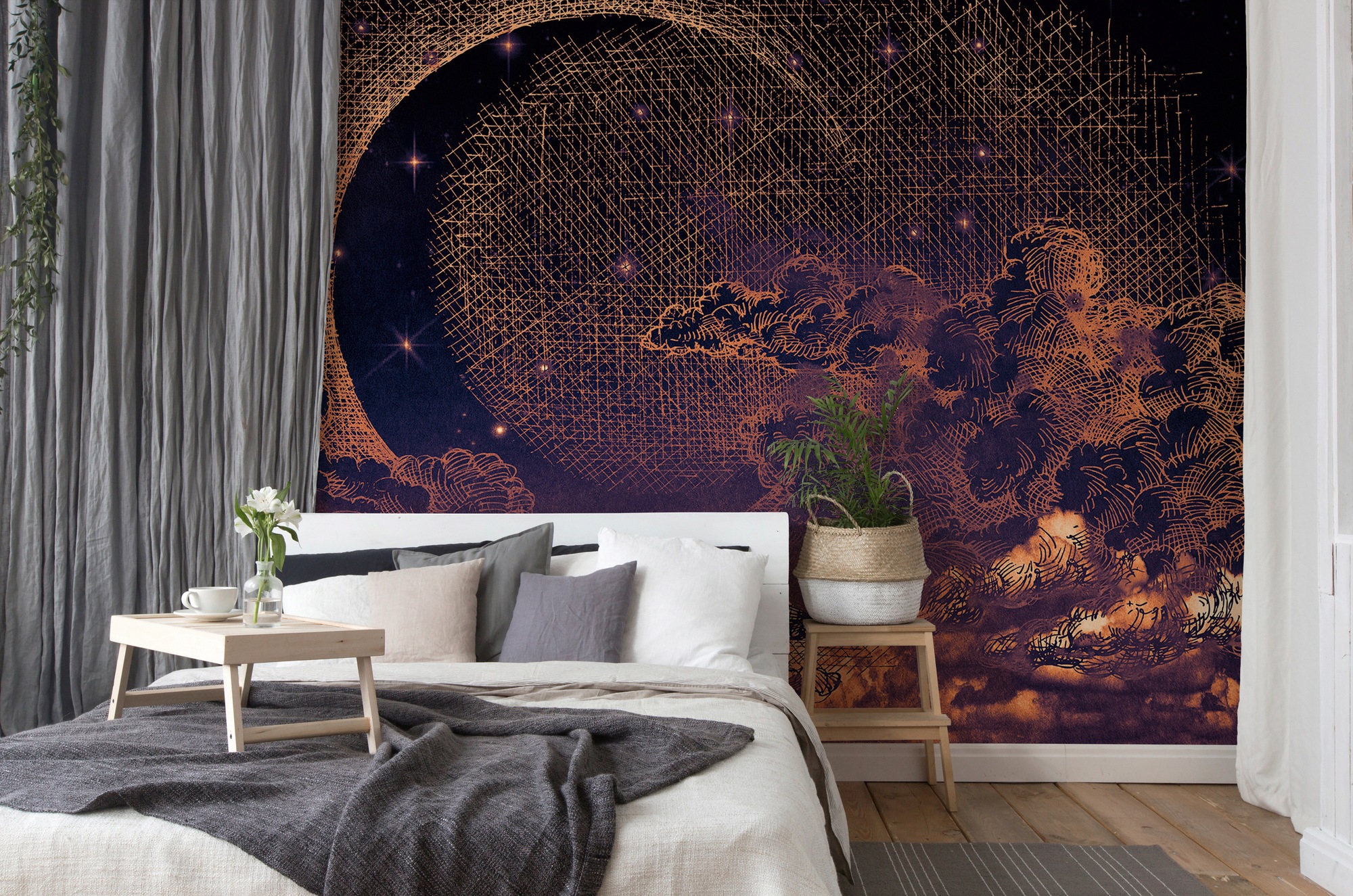 Architects Paper Fototapete »Atelier 47 Moon Sky 2« kontrastfarbene Details günstig online kaufen
