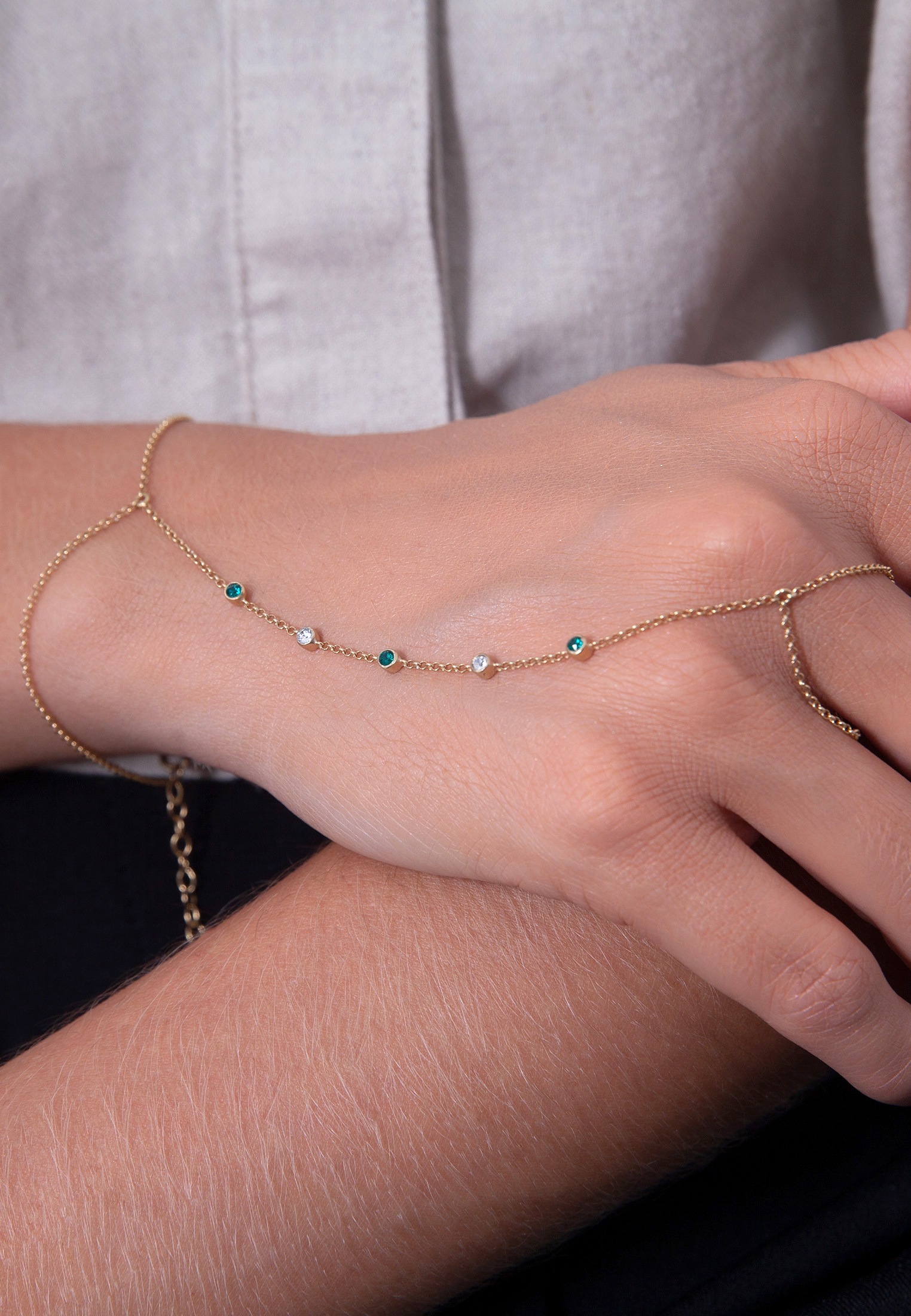 Elli Armkette »Hand Chain Handkette Armband 925 Silber«