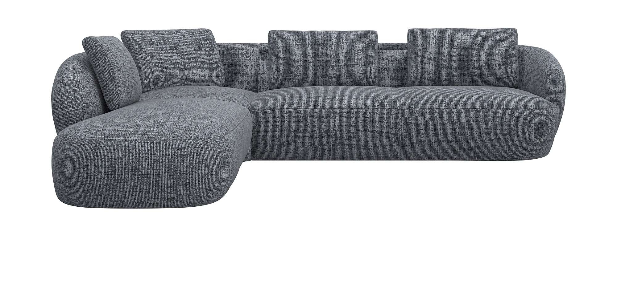 FLEXLUX Ecksofa »Torino, rund, L-Form, Sofa-Ecke mit Ottomane«, Modernes, o günstig online kaufen