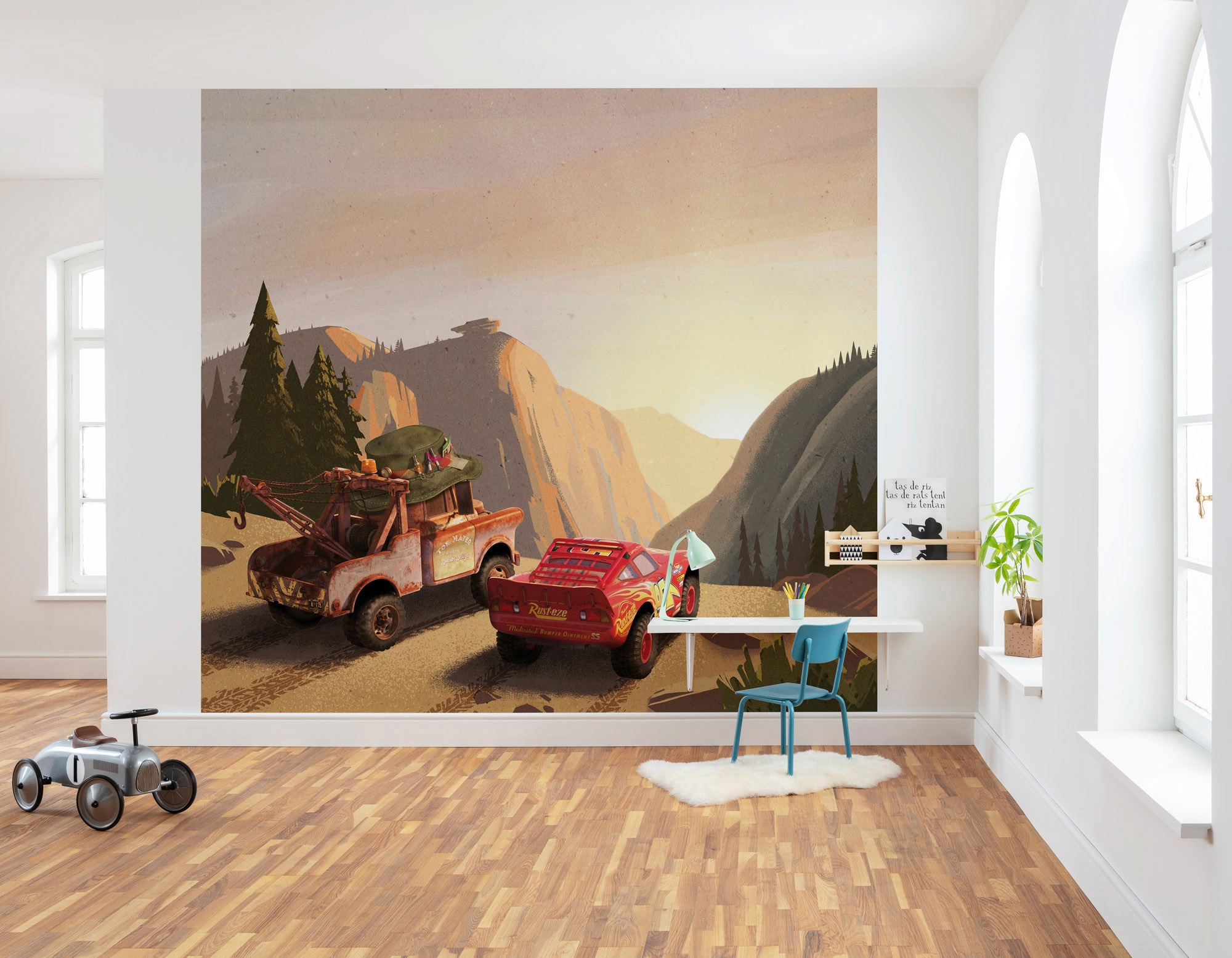 Komar Vliestapete »Digitaldruck Vlies - Cars Sundown - Größe 300 x 280 cm«, bedruckt, Kinderzimmer