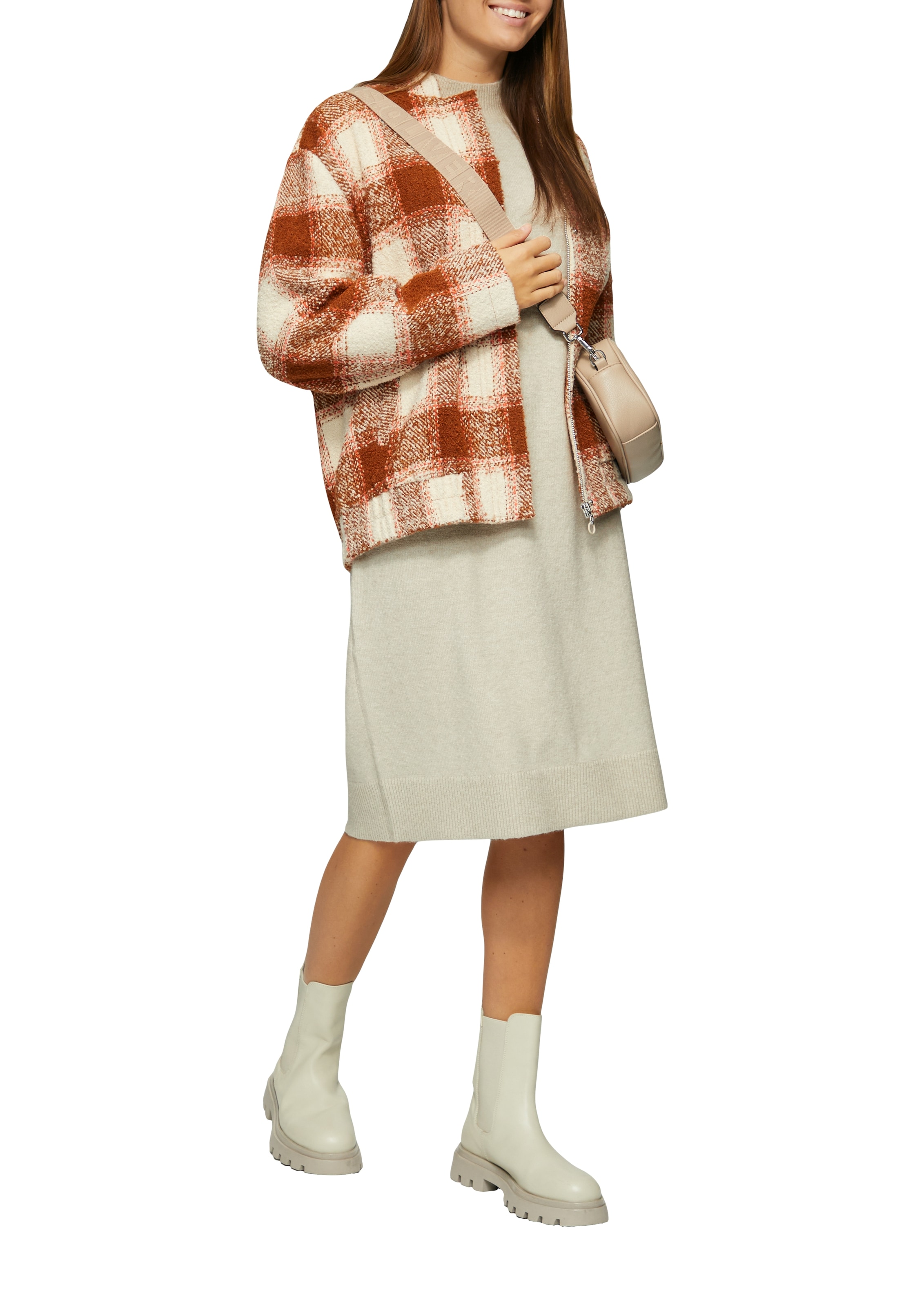 s.Oliver Strickkleid, in 3/4 Länge - mit Stehkragen