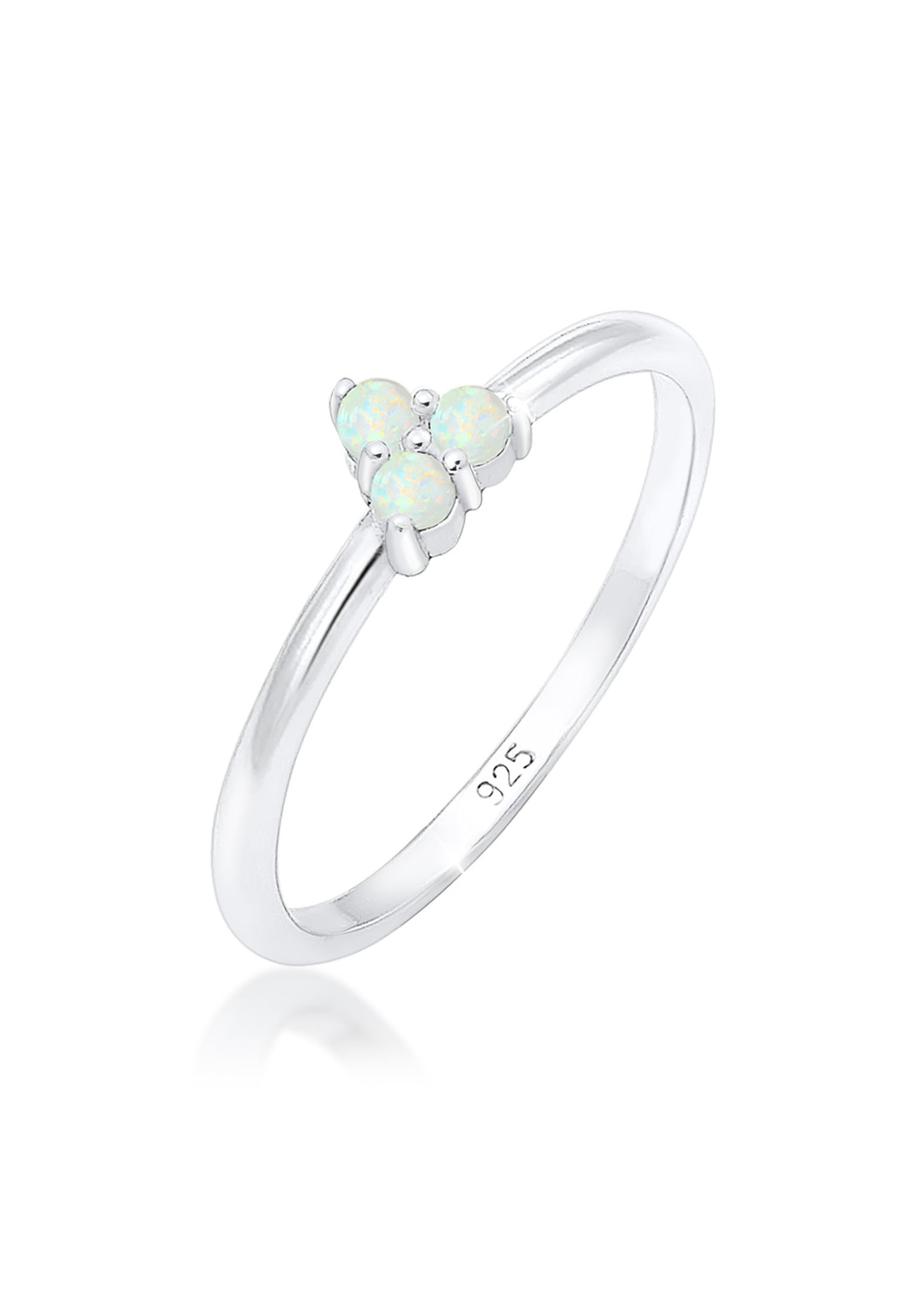 ELLI Fingerring »Opal Kreis Trio Trend 925er Silber« Silber 52 mm Strahlender Ring für Damen