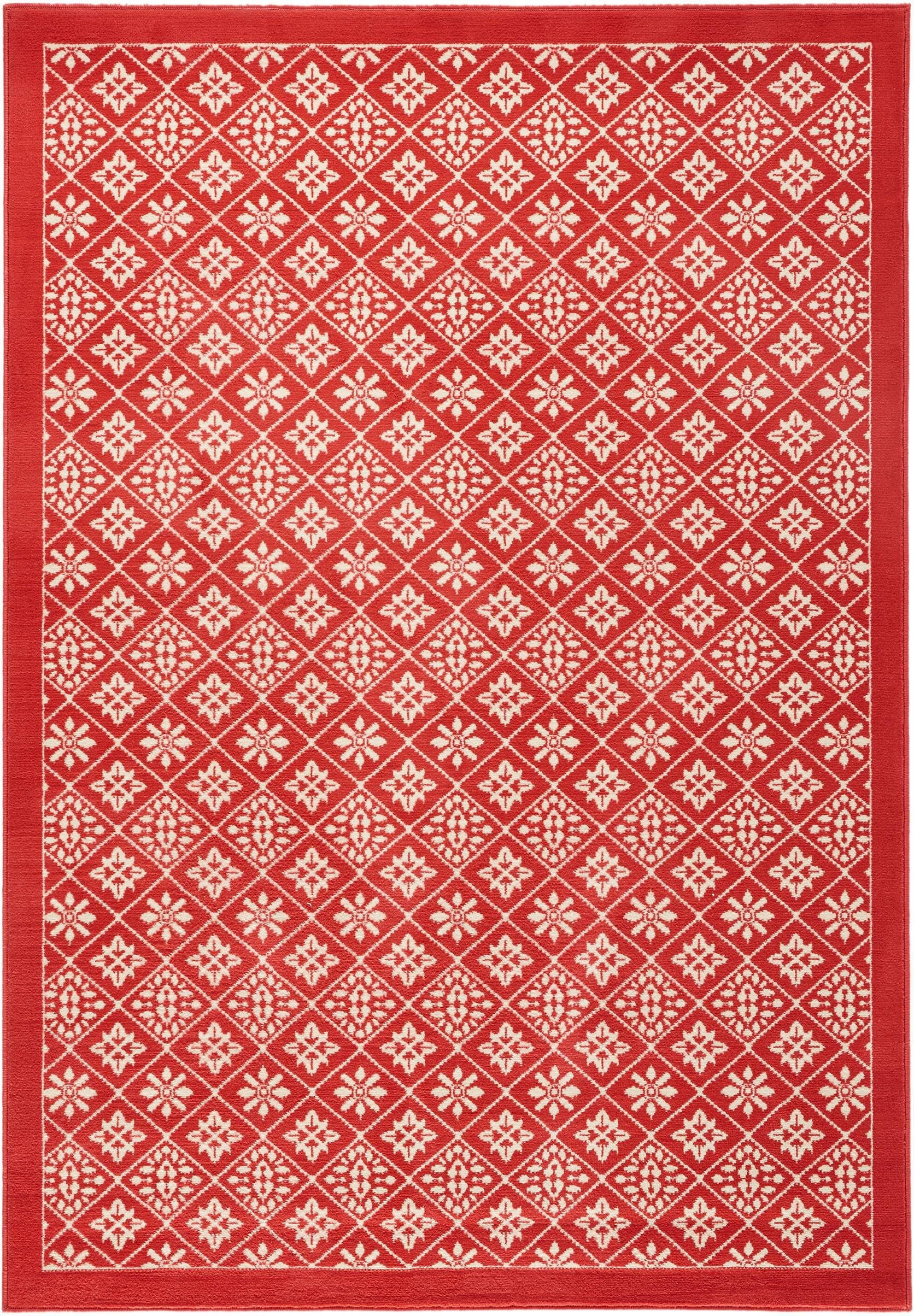 HANSE Home Teppich »Tile«, rechteckig, 9 mm Höhe, Kurzflor, Rauten Fliesen Design, ringsum gekettelt, Robust